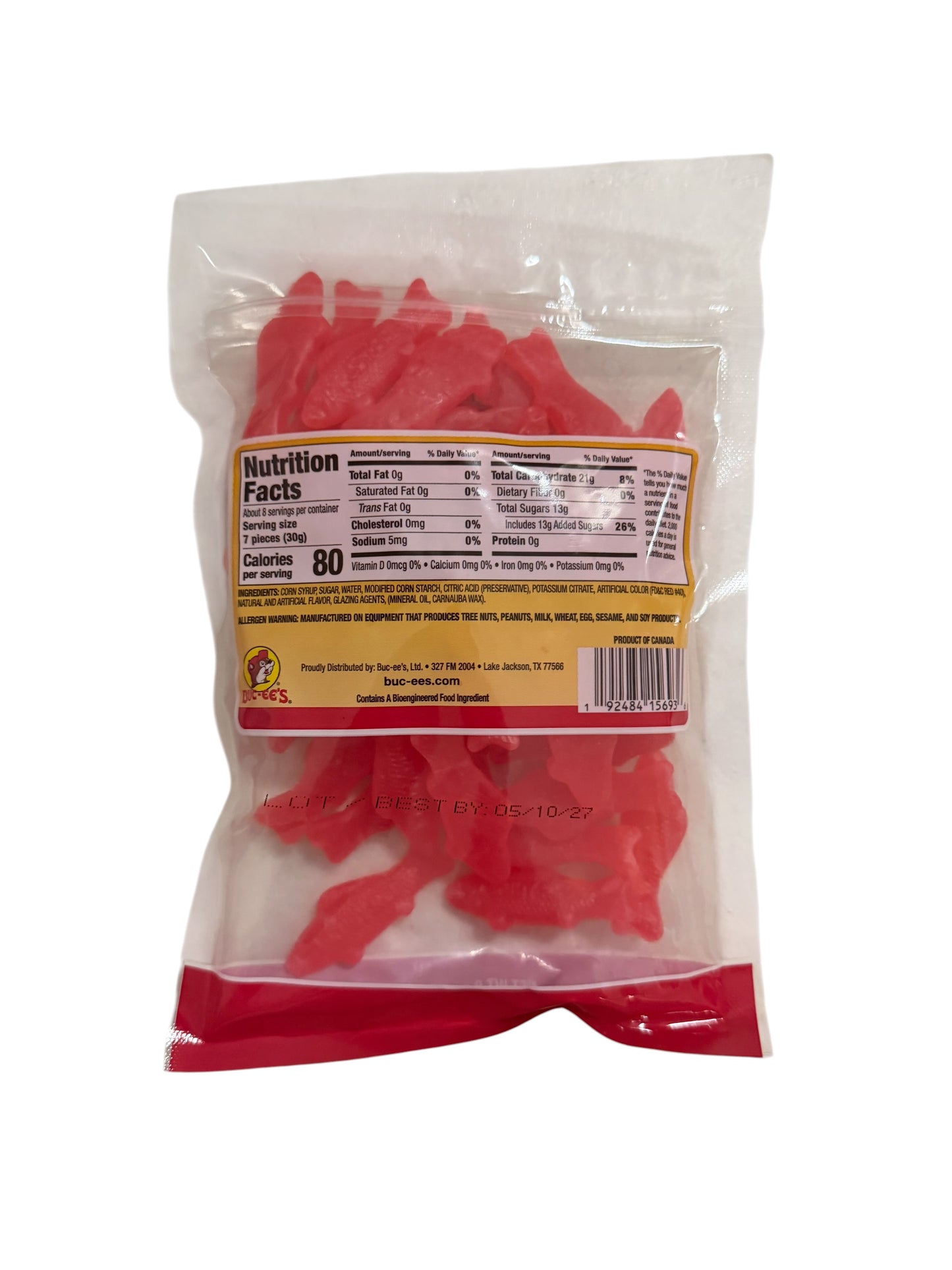 Buc-ee’s Red Gummi Fish Candy – 8 oz Resealable Bag