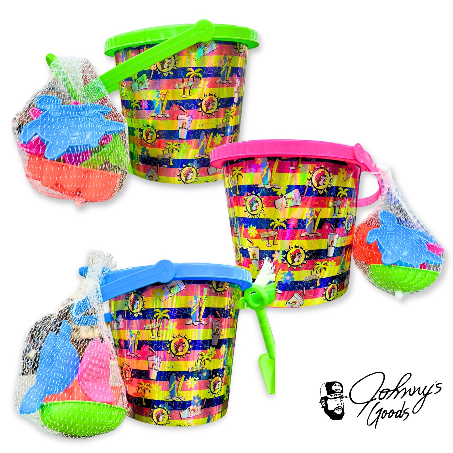 Buc-ee's Beach Bucket and Toys, Kids Beach Toys Set, Sandcastle Building Set, Buc-ee's Sand Toys, Beach Toy Set with Bucket