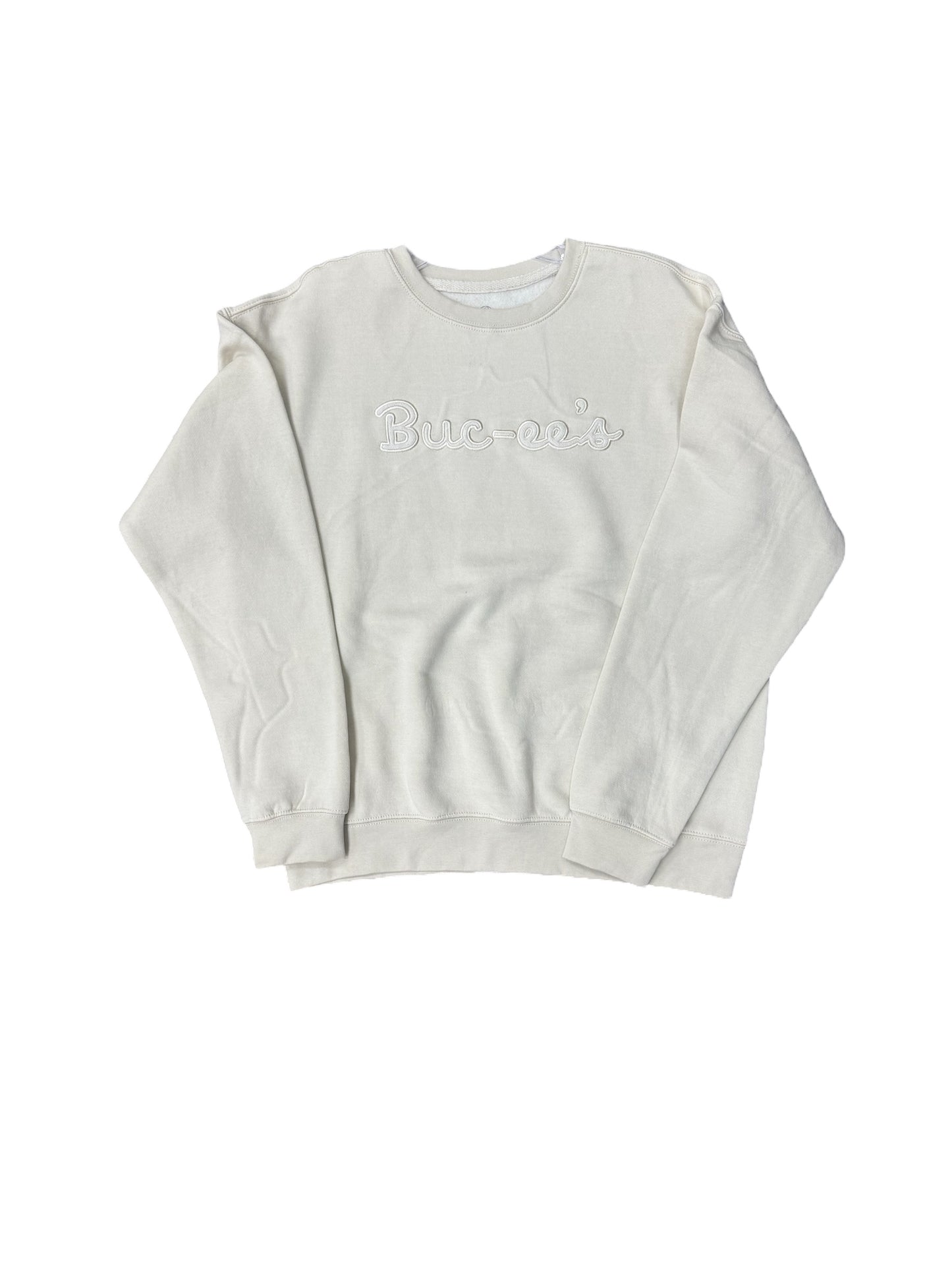 Buc-ee’s Fleece Crew Sweater Off White