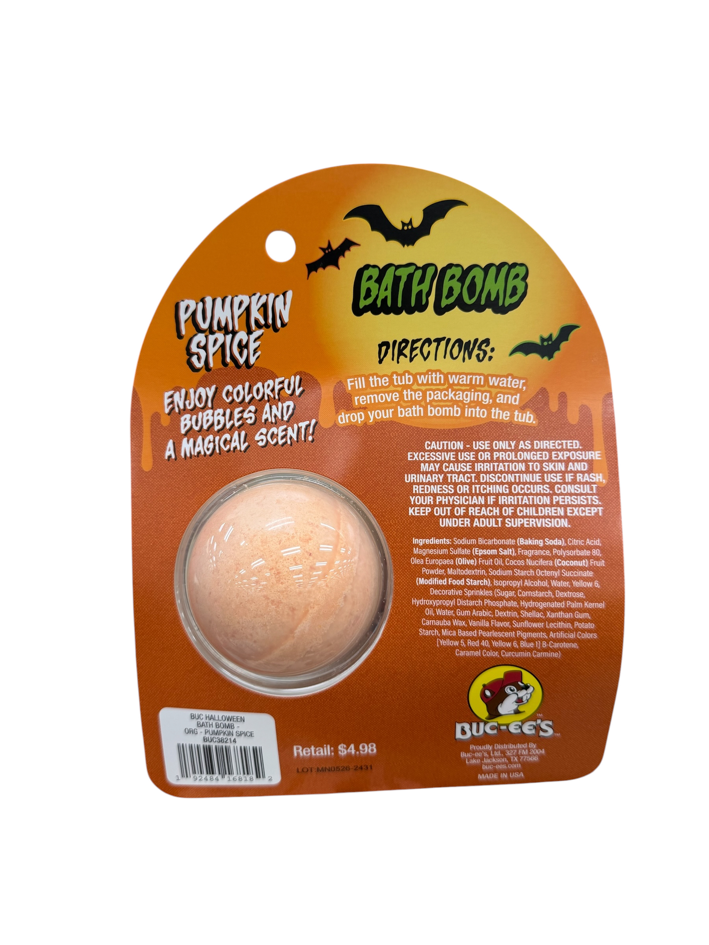 Buc-ee’s Spooky Nights Halloween Bath Bomb Collection – Pumpkin Spice & Black Raspberry Vanilla (3.5 oz)
