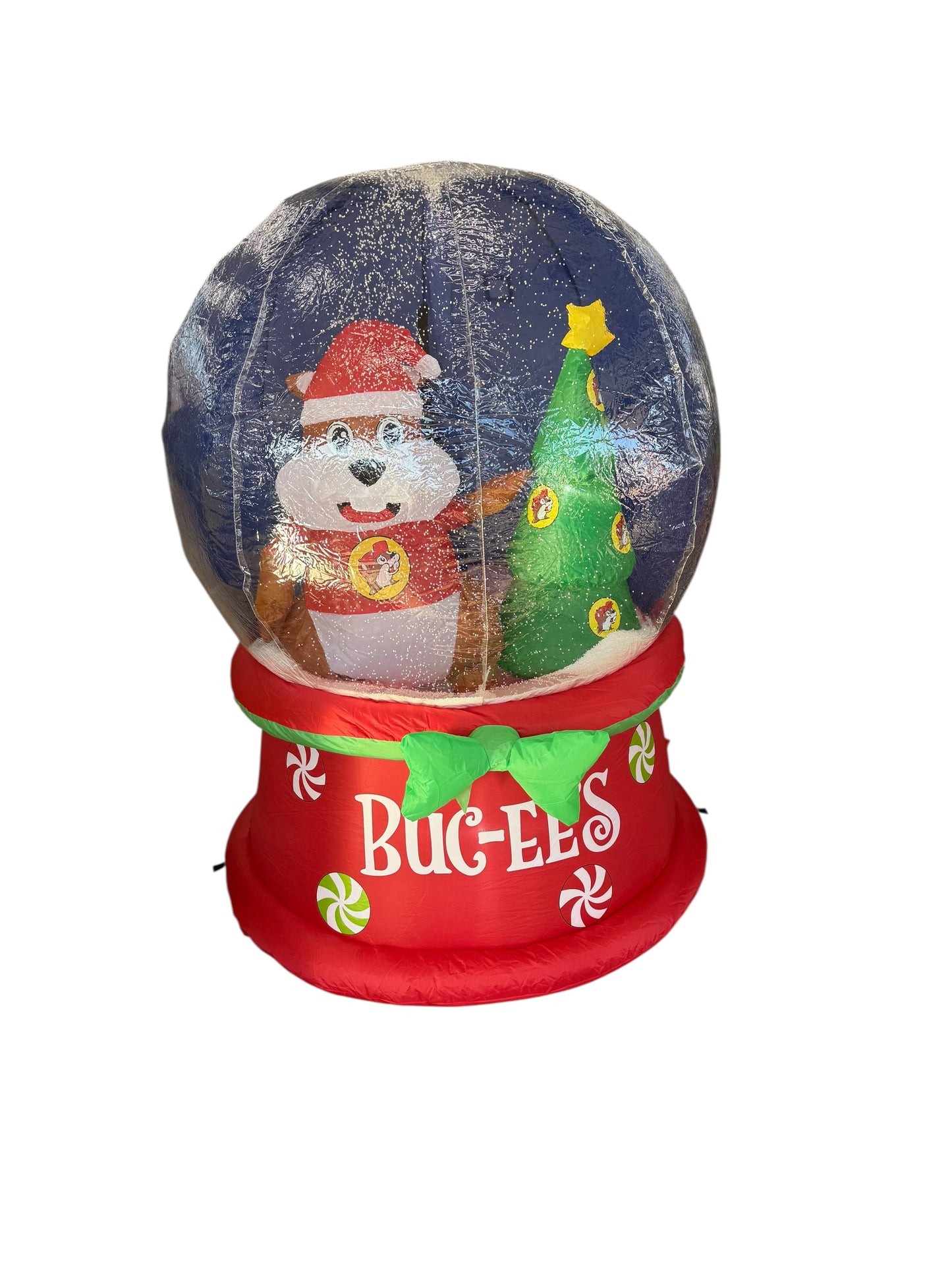 Buc-ee’s Christmas Snow Globe Inflatable – Santa Beaver with Tree