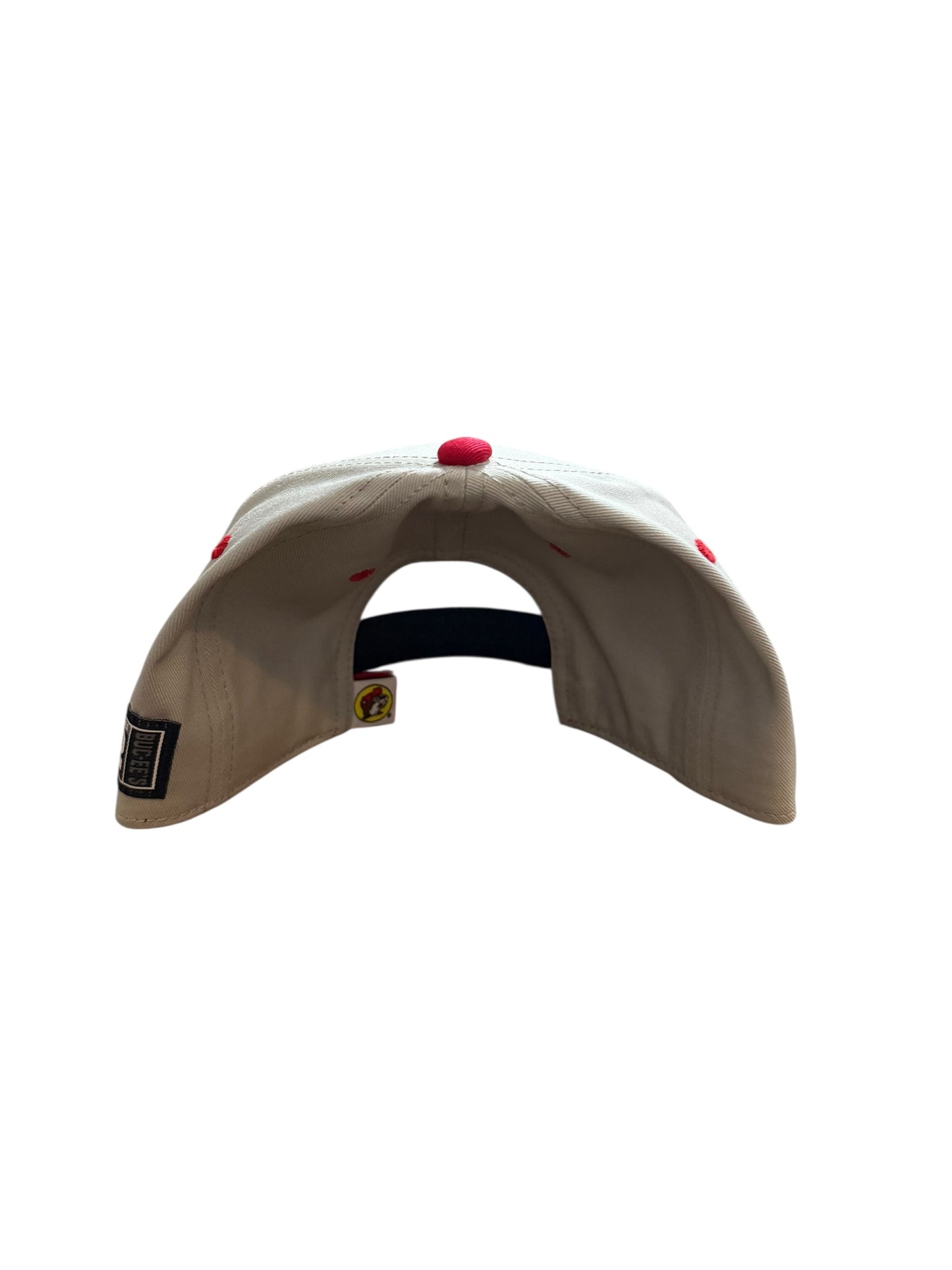Buc-ee’s Beige & Red Classic Logo Snapback Hat