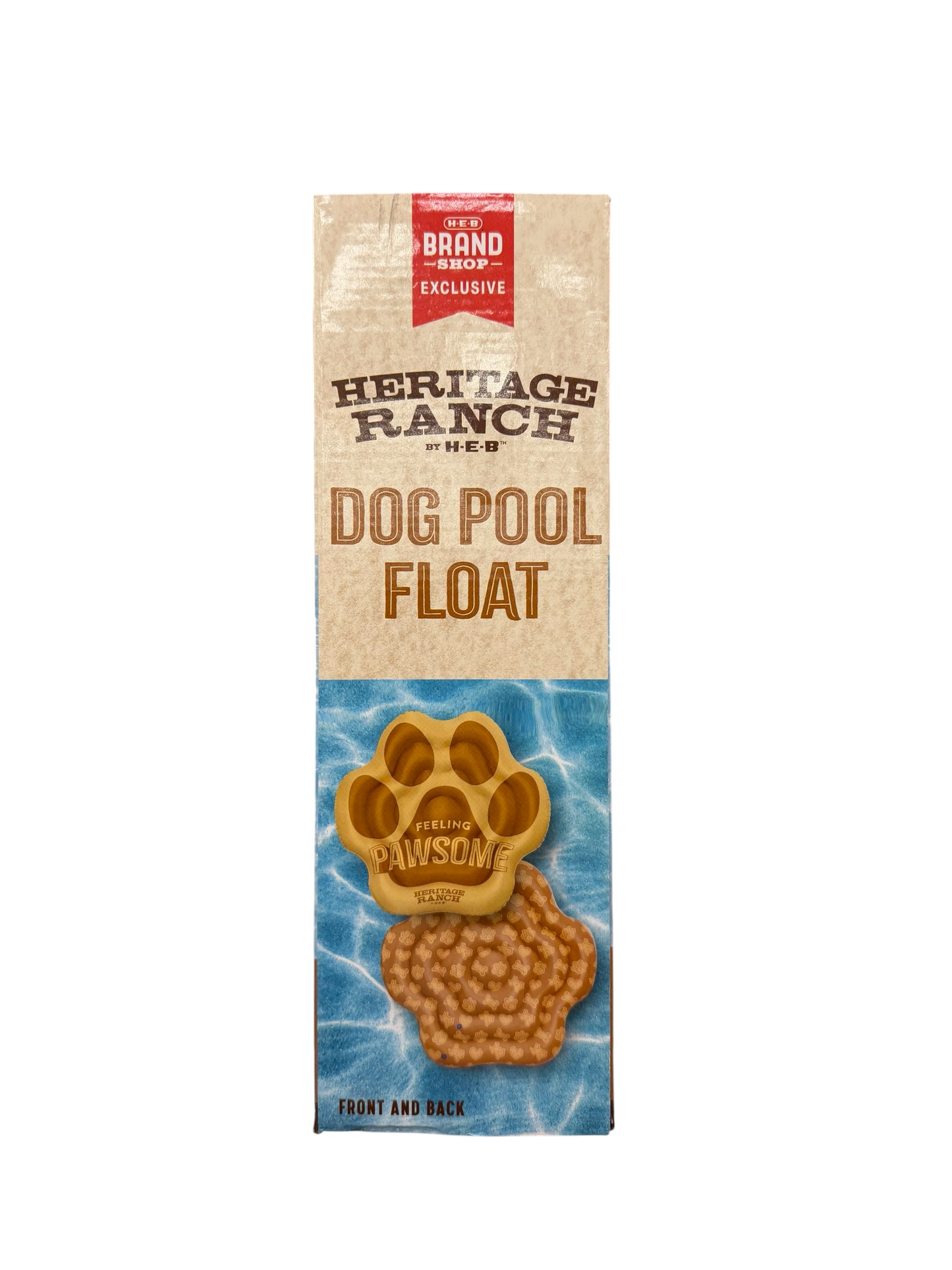 Heritage Ranch by H-E-B Dog Pool Float – Paw Shape Inflatable Float