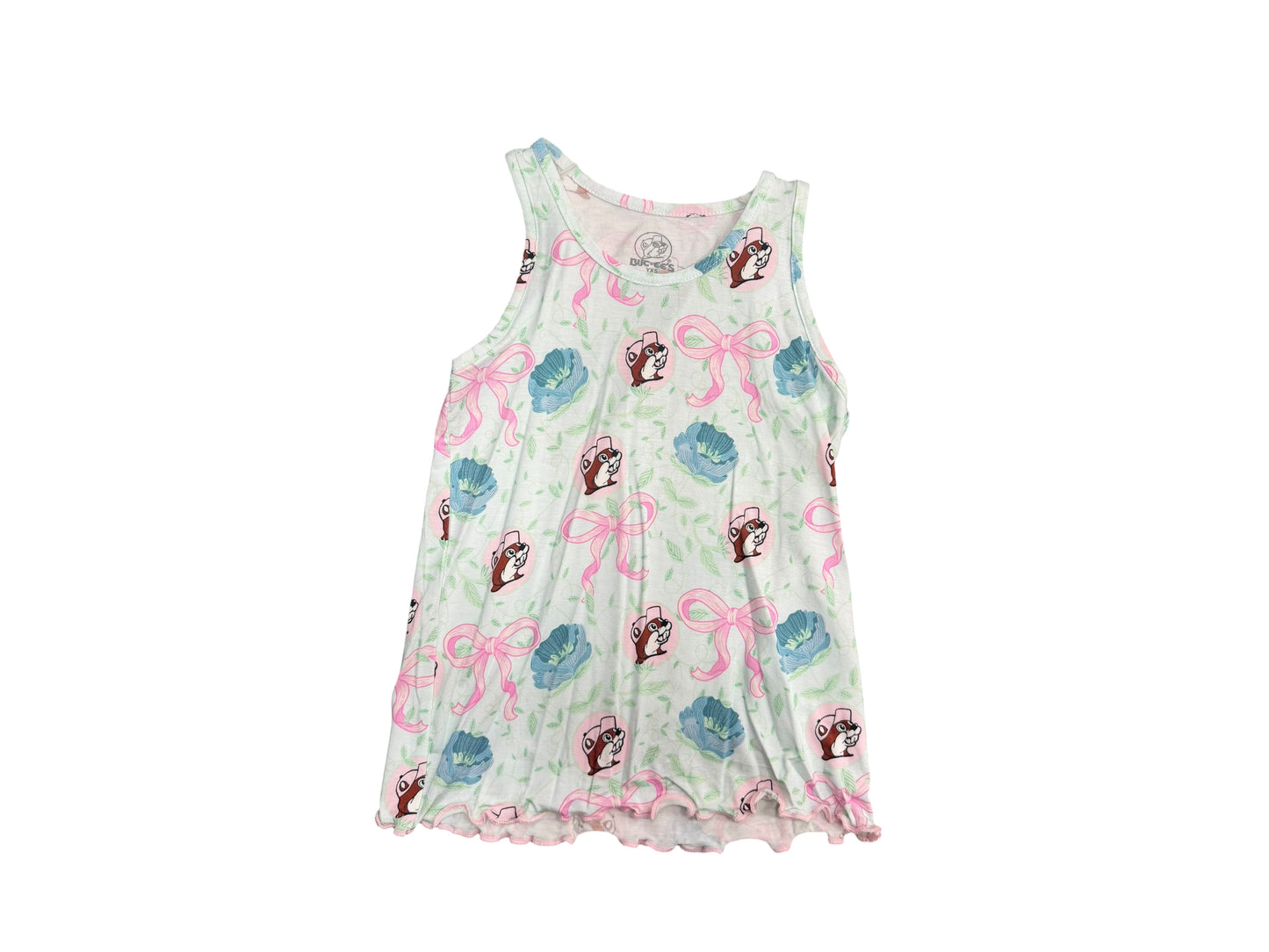 Buc-ee’s Bamboo Pajama Set – Women’s Soft Sleepwear Lounge Set | Beaver Print Pink Bow Floral