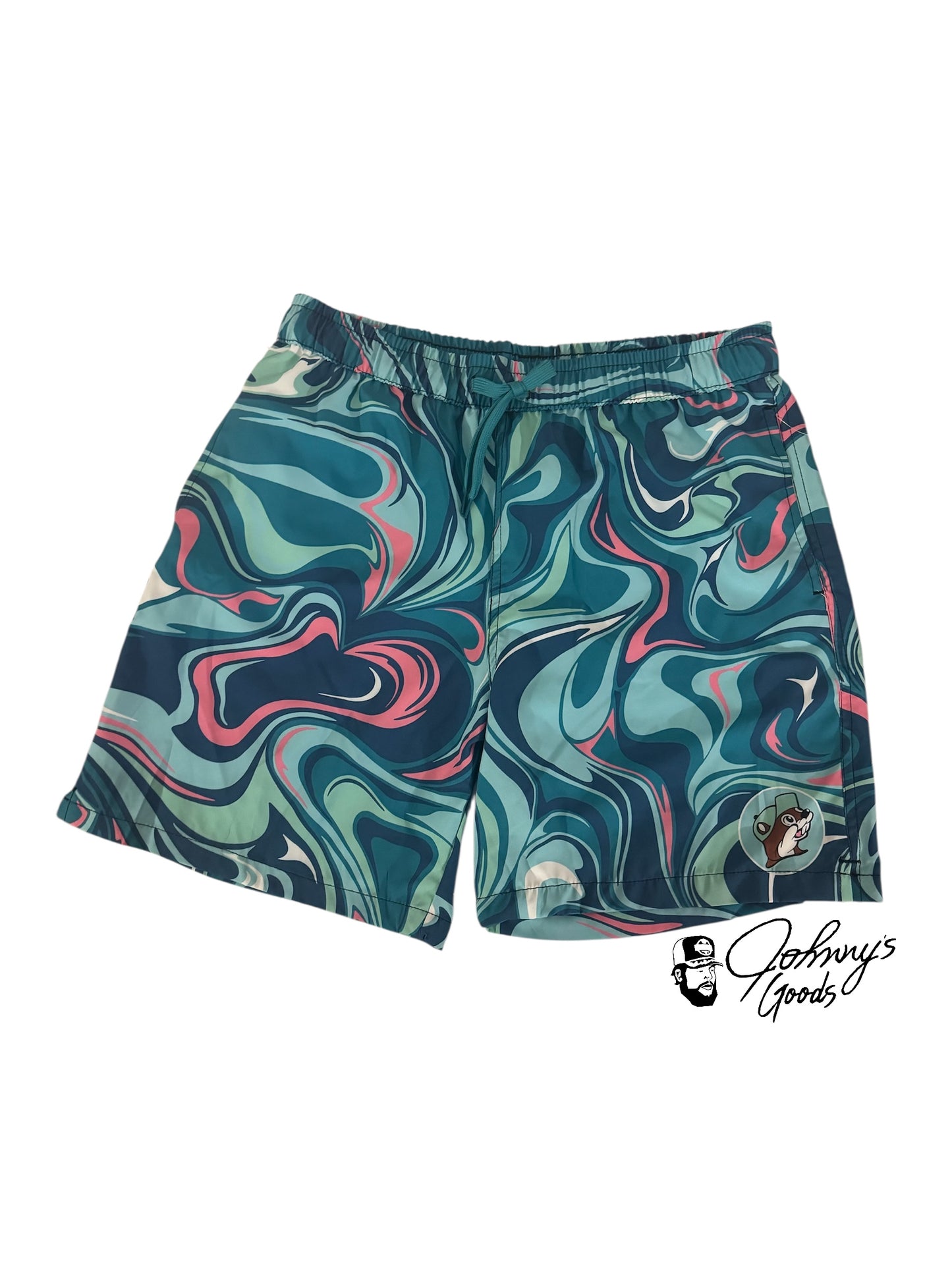 Buc-ee's Swim Trunks Beaver Logo