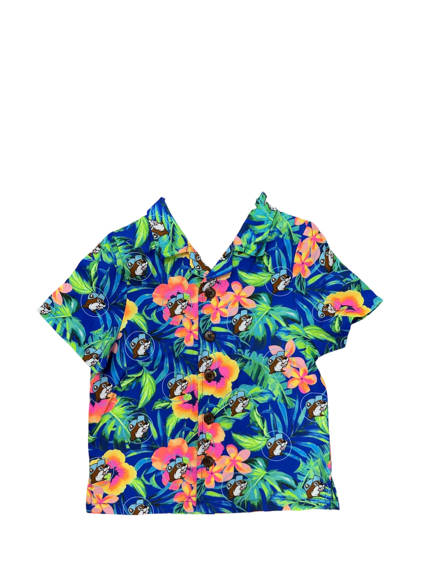Buc-ee’s Neon Camper Button-Up Shirt –Floral Camping Print