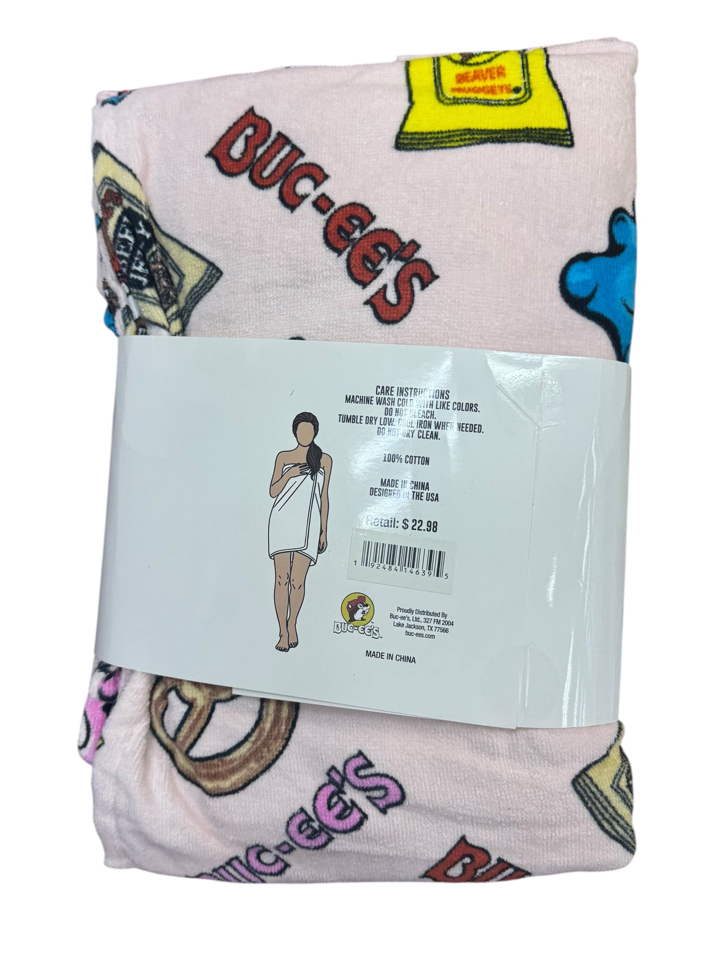 Buc-ee’s Pink Towel Wrap – One Size Fits Most