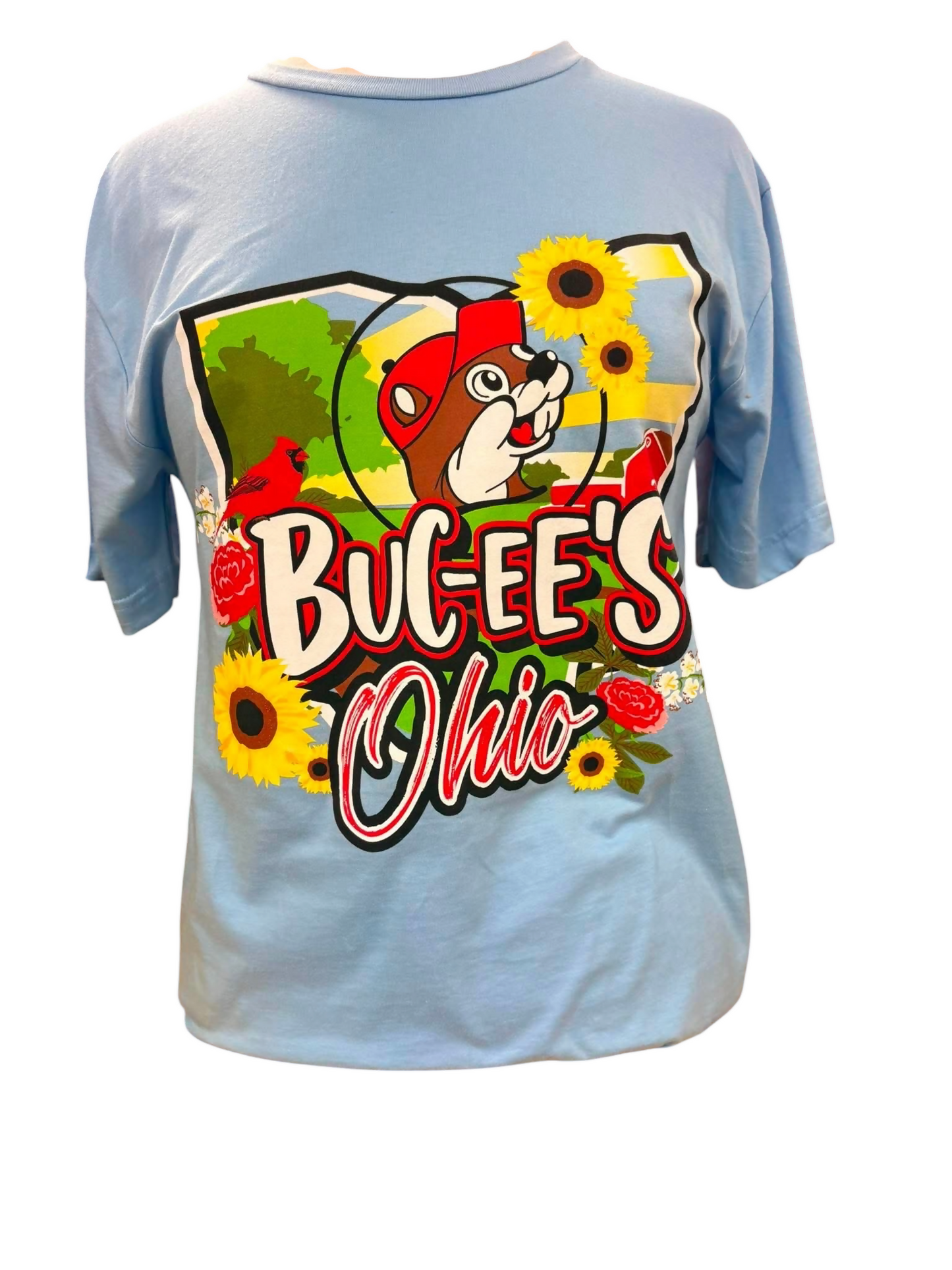 Buc-ee's Ohio Blue Graphic T-Shirt – Ohio State Scenic Short Sleeve Adult Tee