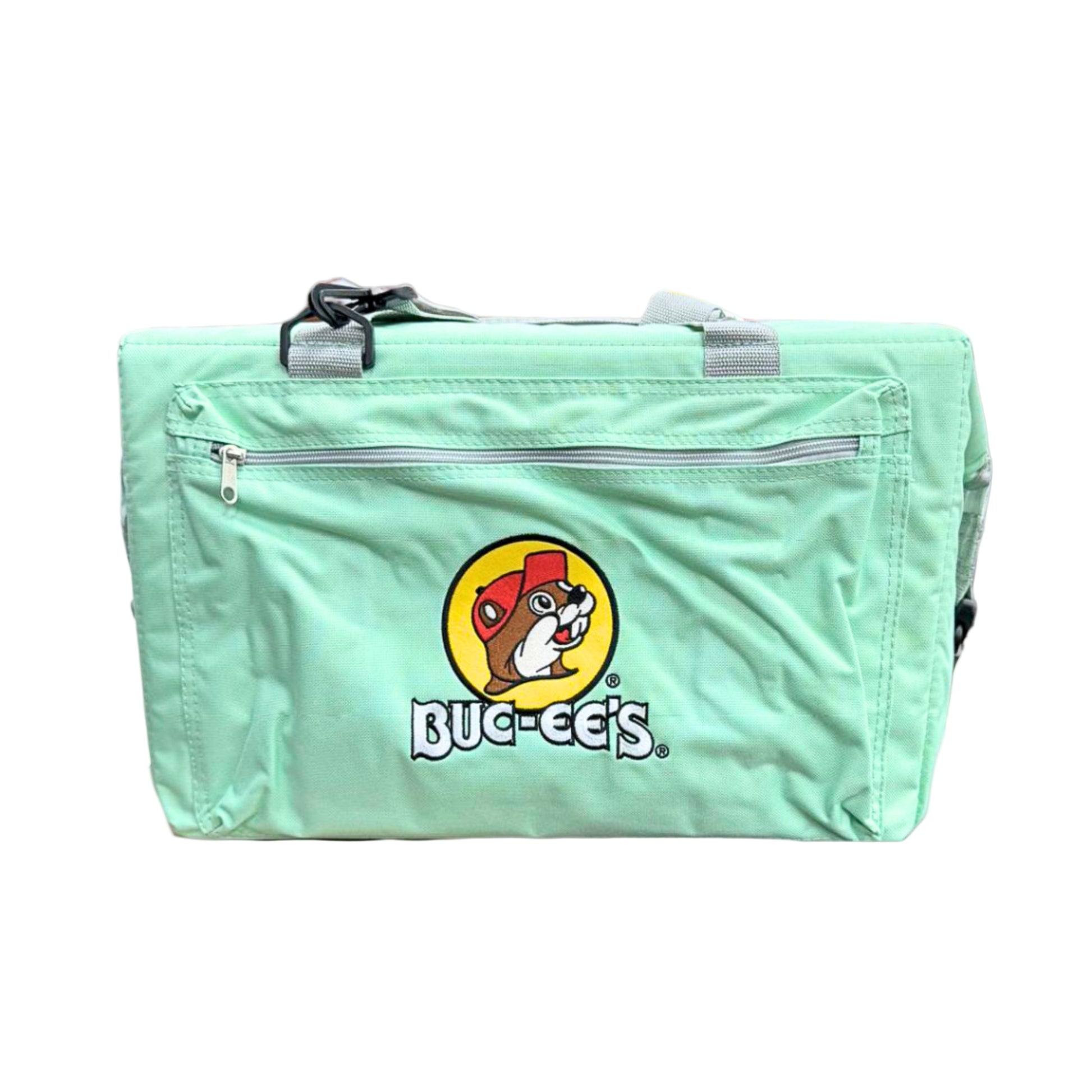 Soft-sided cooler bag with Buc-ee’s logo, Tailgate and road trip cooler bag, Family-sized cooler bag for beach days, Insulated lunch and drink cooler for outdoor events, Compact 24-can cooler for travel