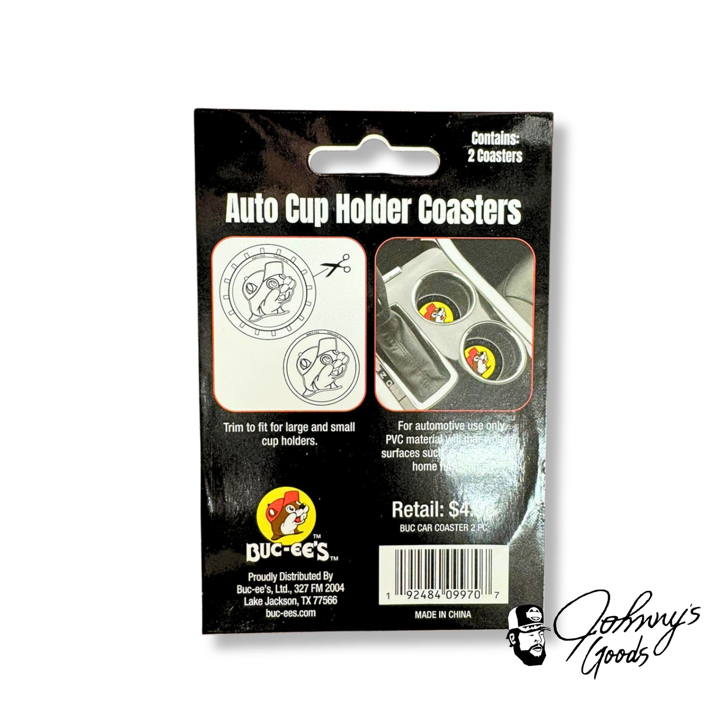 Buc-ee's Auto Cup Holder Coasters