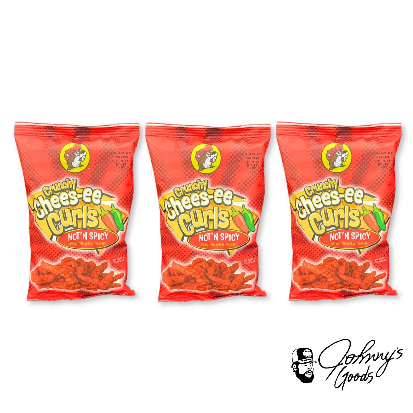 Buc-ee's Crunchy Chees-ee Curls – Hot N Spicy, Limón, & Original Flavors – Bold & Cheesy Snack