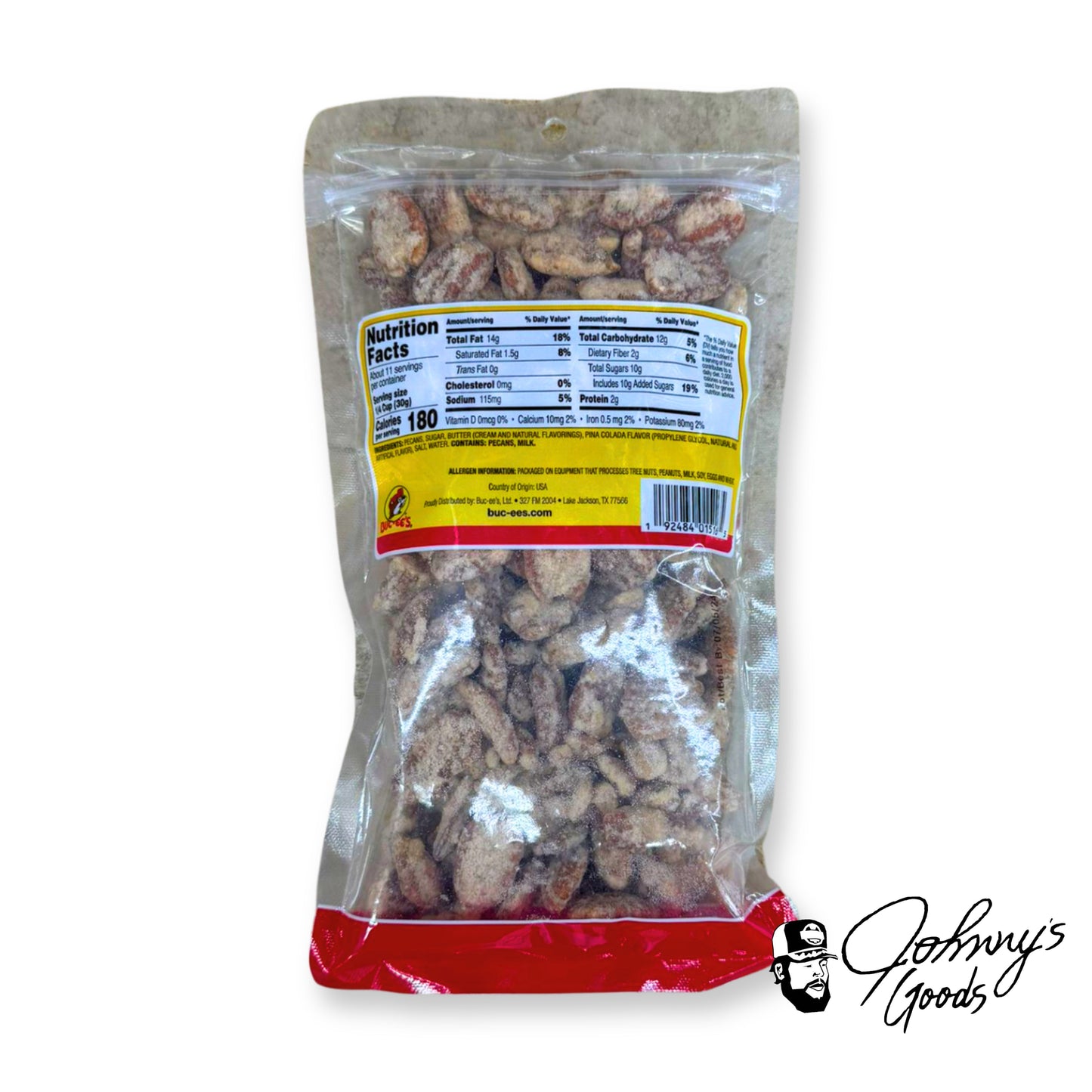 Gourmet Piña Colada Snacks, Tropical Snack Pecans, Sweet and Nutty Pecans, Piña Colada Flavored Nuts, 12oz Buc-ee's Pecans