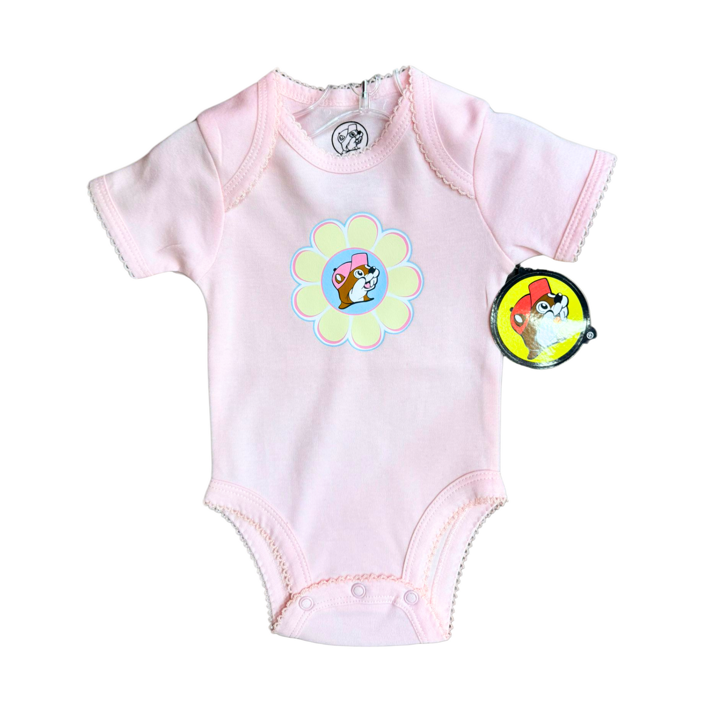 Buc-ee's Toddler Bodysuit Onesie Pink Picot