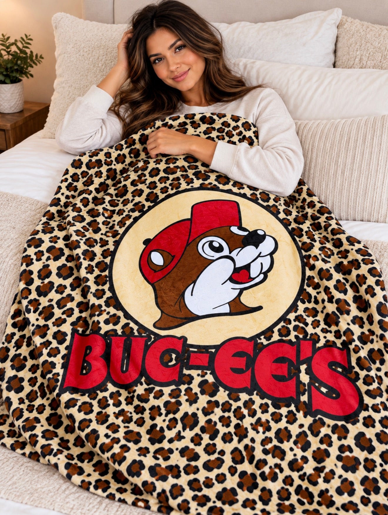 Buc-ee's Leopard Print Throw Blanket – 50” × 70” – Johnny's Goods