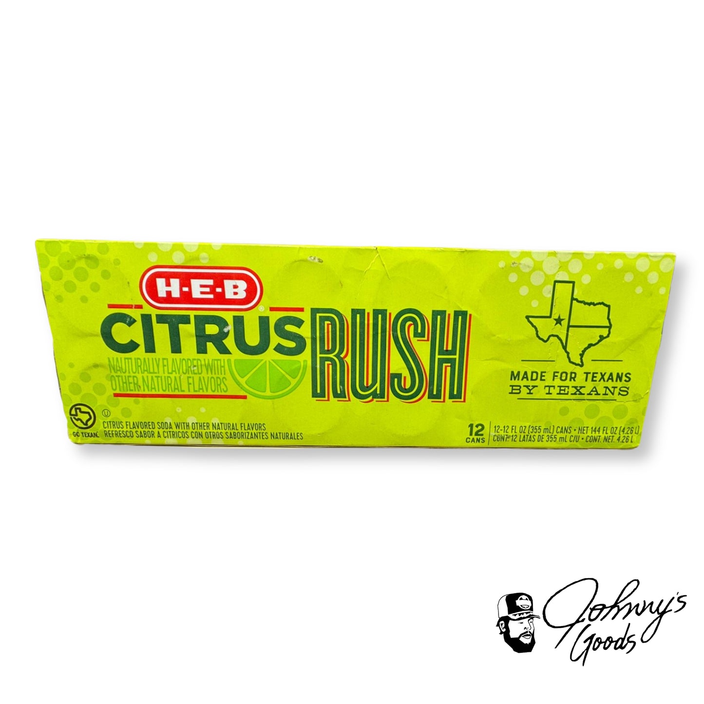 Heb soda can 12 pack sugar cola sweet citrus rush lime soda flavor texas