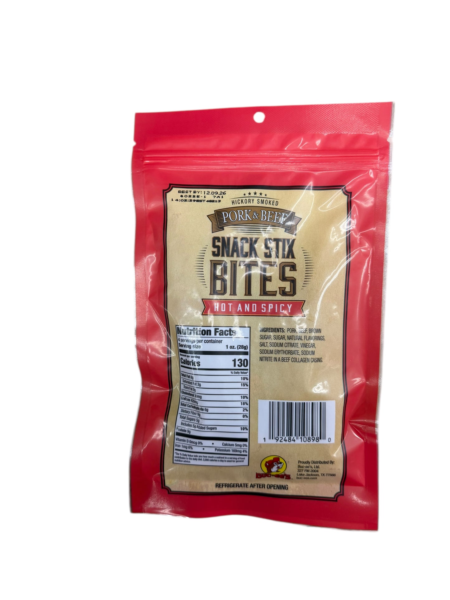 Buc-ee’s Hickory Smoked Pork & Beef Snack Stix Bites – 4 oz (Multiple Flavors)