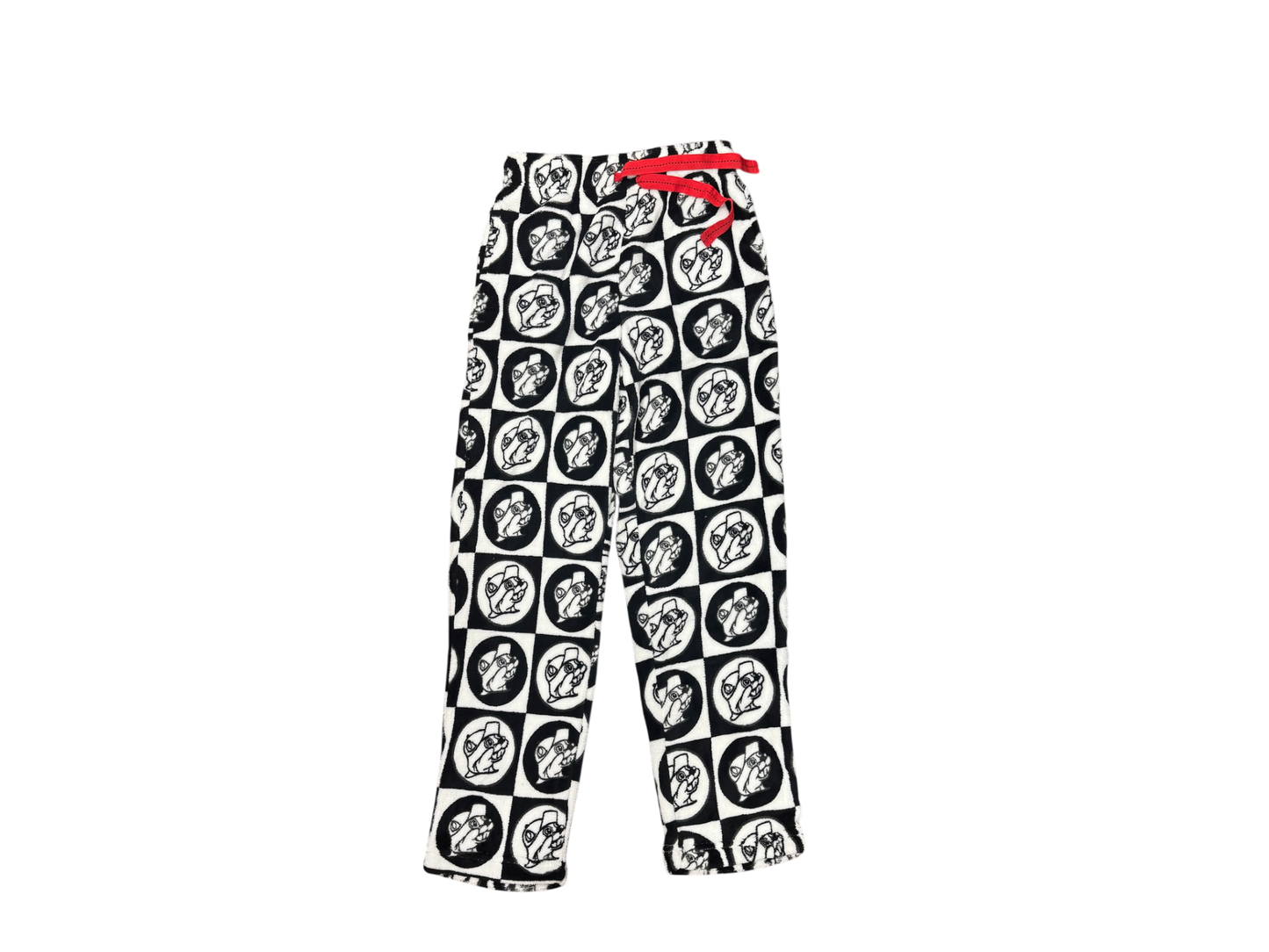 Buc-ee’s Black & White Logo Pajama Pants – Unisex Lounge Pants with Red Drawstring