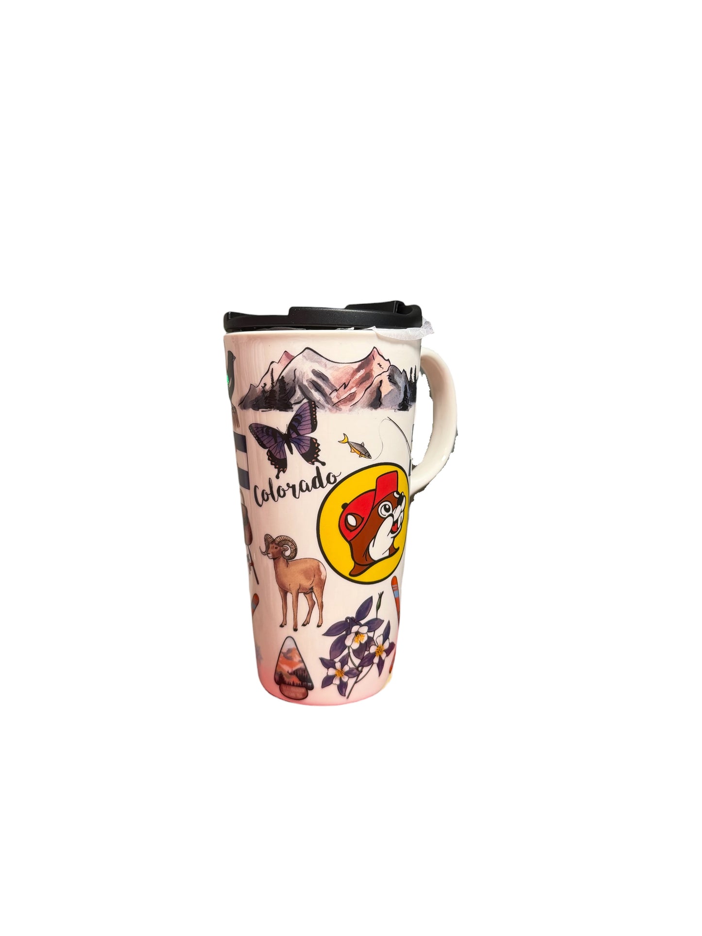 Buc-ee’s Colorado Icons Travel Mug with Handle & Lid
