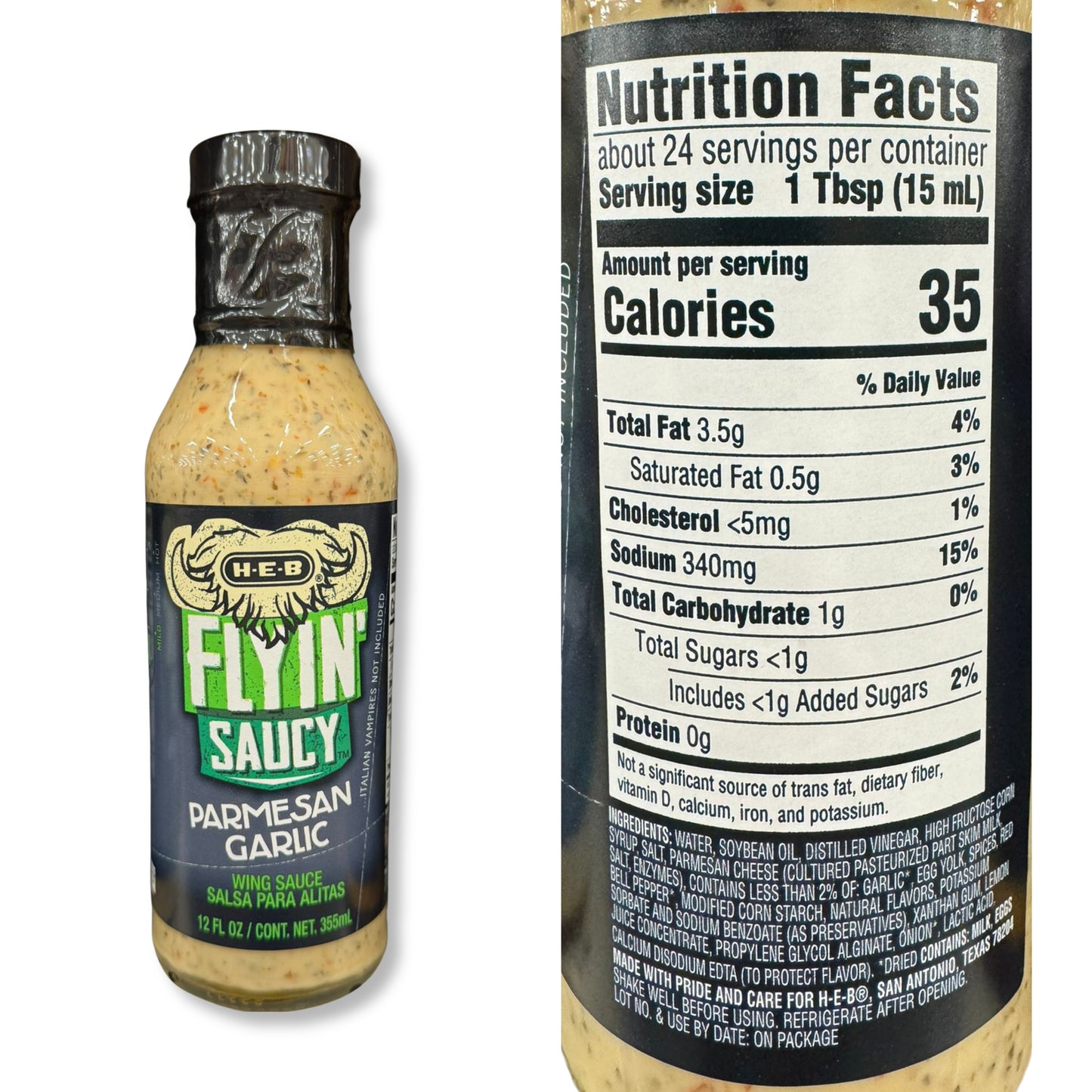 HEB Flyin' Saucy Wing Sauce h-e-b texas sauces parmesan garlic sauces flavor
