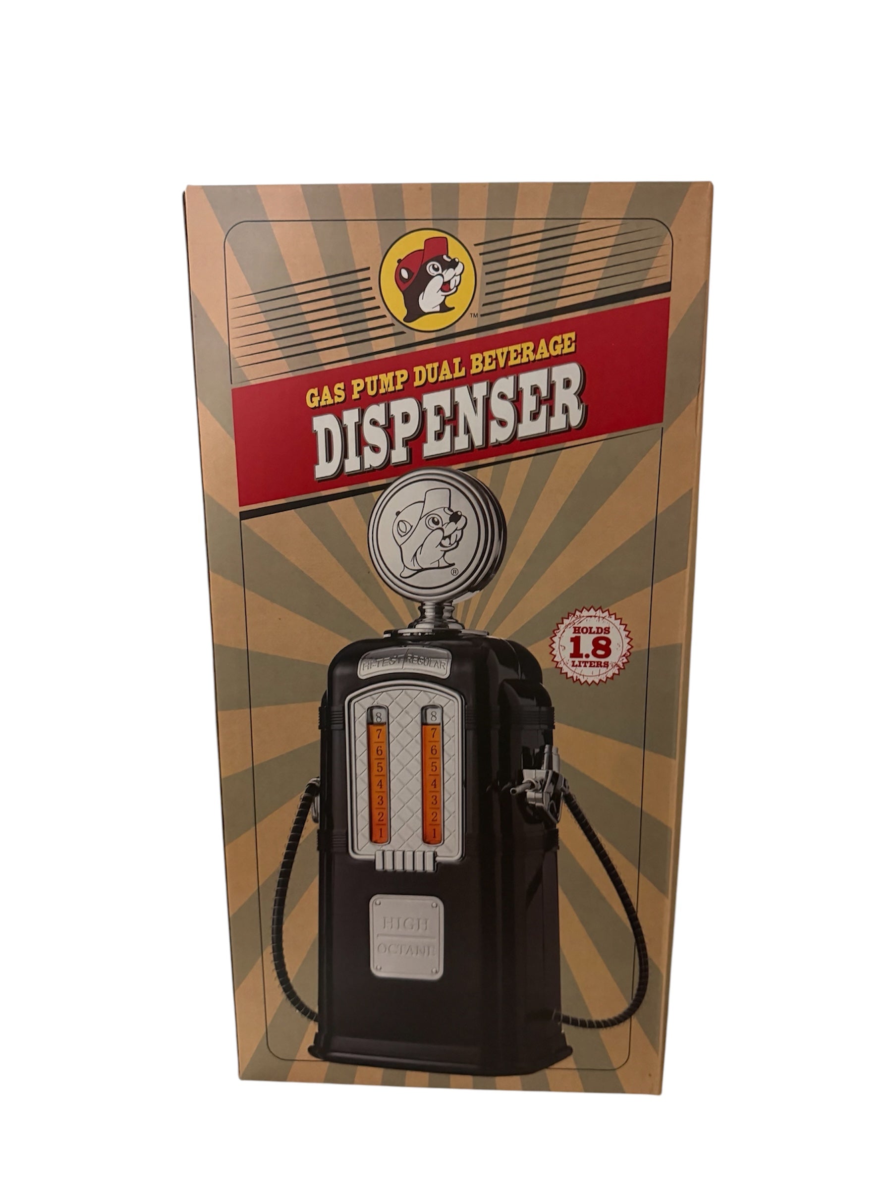 Buc-ee's Gas Pump Dual Beverage Dispenser – 1.8L Retro Drink