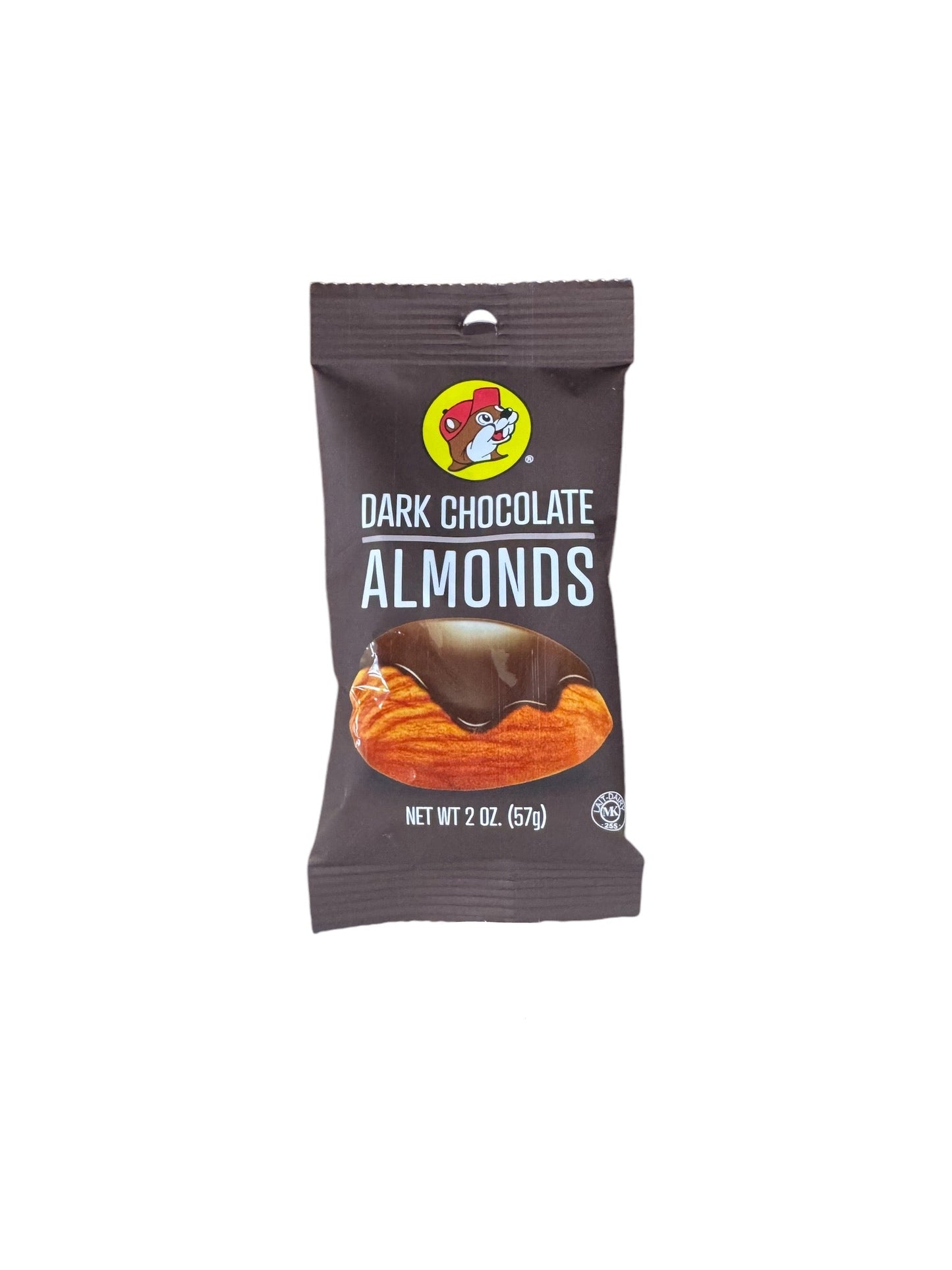 Dark chocolate covered almonds, Chocolate almond snack bags, Buc-ee’s signature almond treats, Sweet nut snacks from Buc-ee’s, Almond snacks for chocolate lovers
