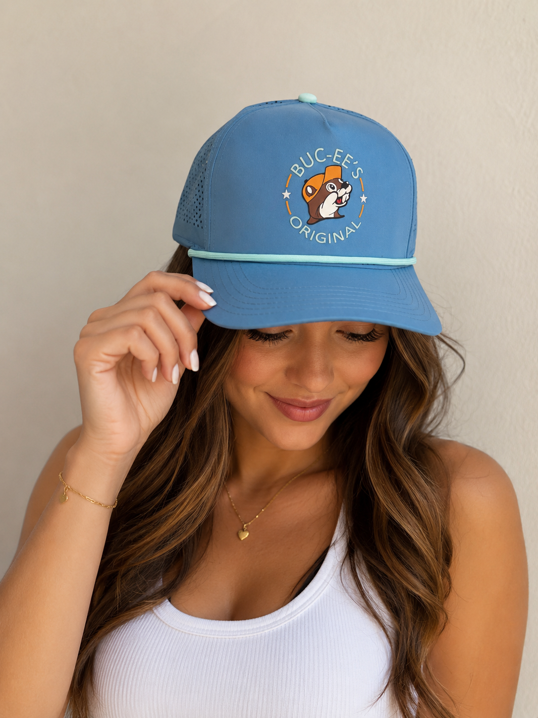 Buc-ee’s Original Performance Rope Hat – Light Blue Snapback Cap