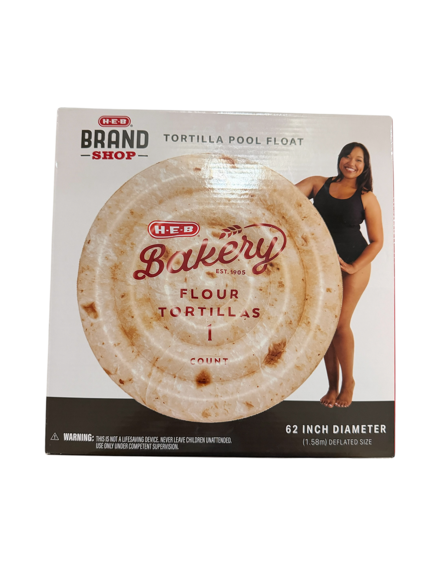 H-E-B Bakery Flour Tortilla Pool Float – 62 Inch Inflatable Tortilla Float