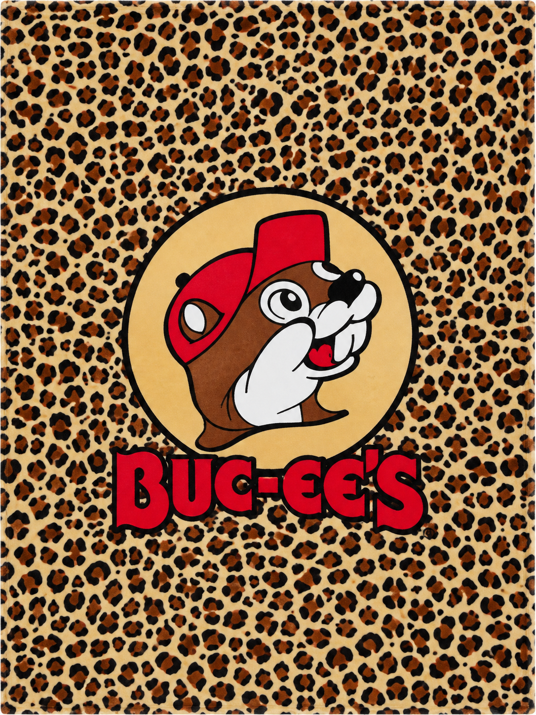 Buc-ee’s Leopard Print Throw Blanket – 50” × 70”