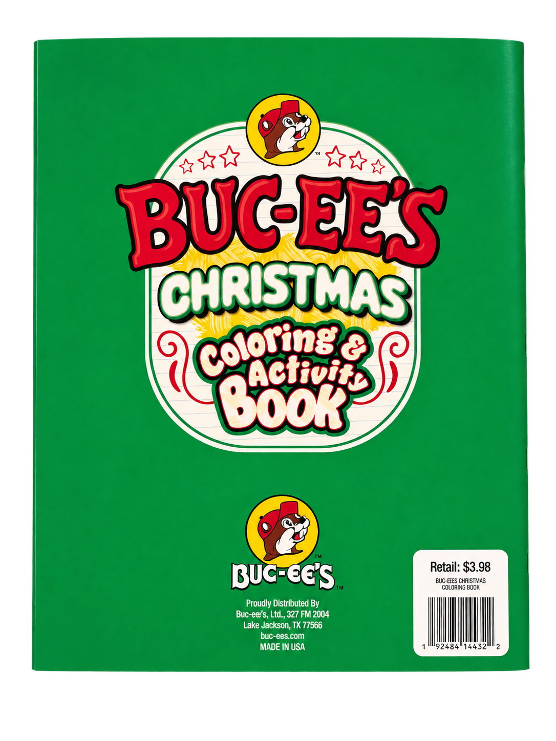Buc-ee’s Coloring Books and Activities- Colors/Markers not included