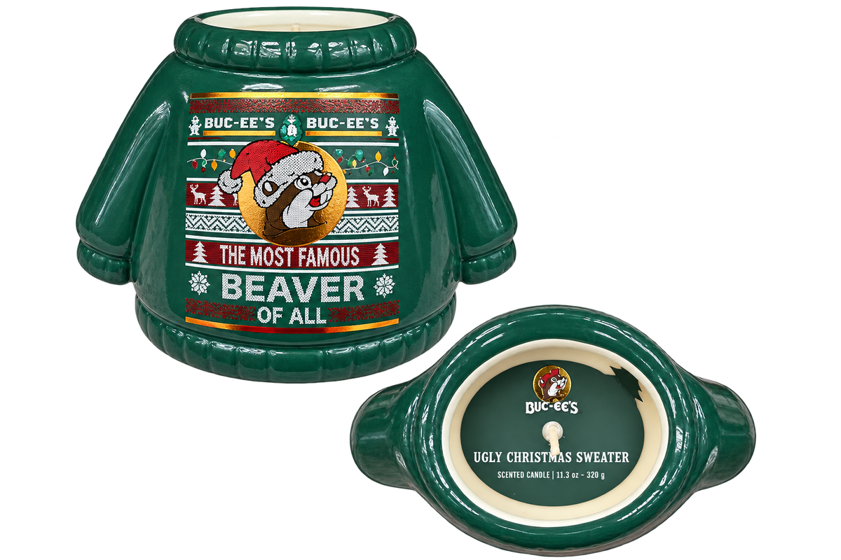 Buc-ee’s Ugly Christmas Sweater Scented Candle – 11.3 oz