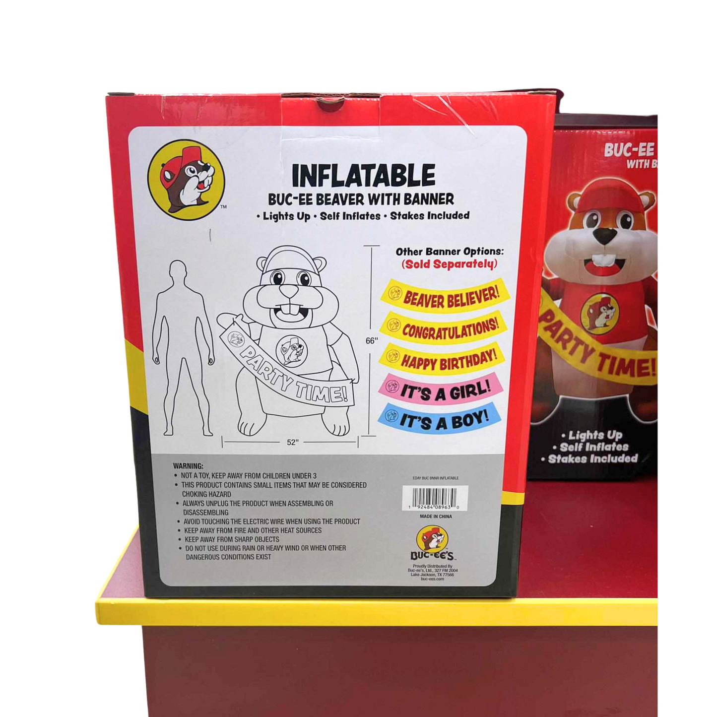Buc-ee's Inflatable Beaver With Banner Party Time buc ees buc ee's bucees buccees buc-ees