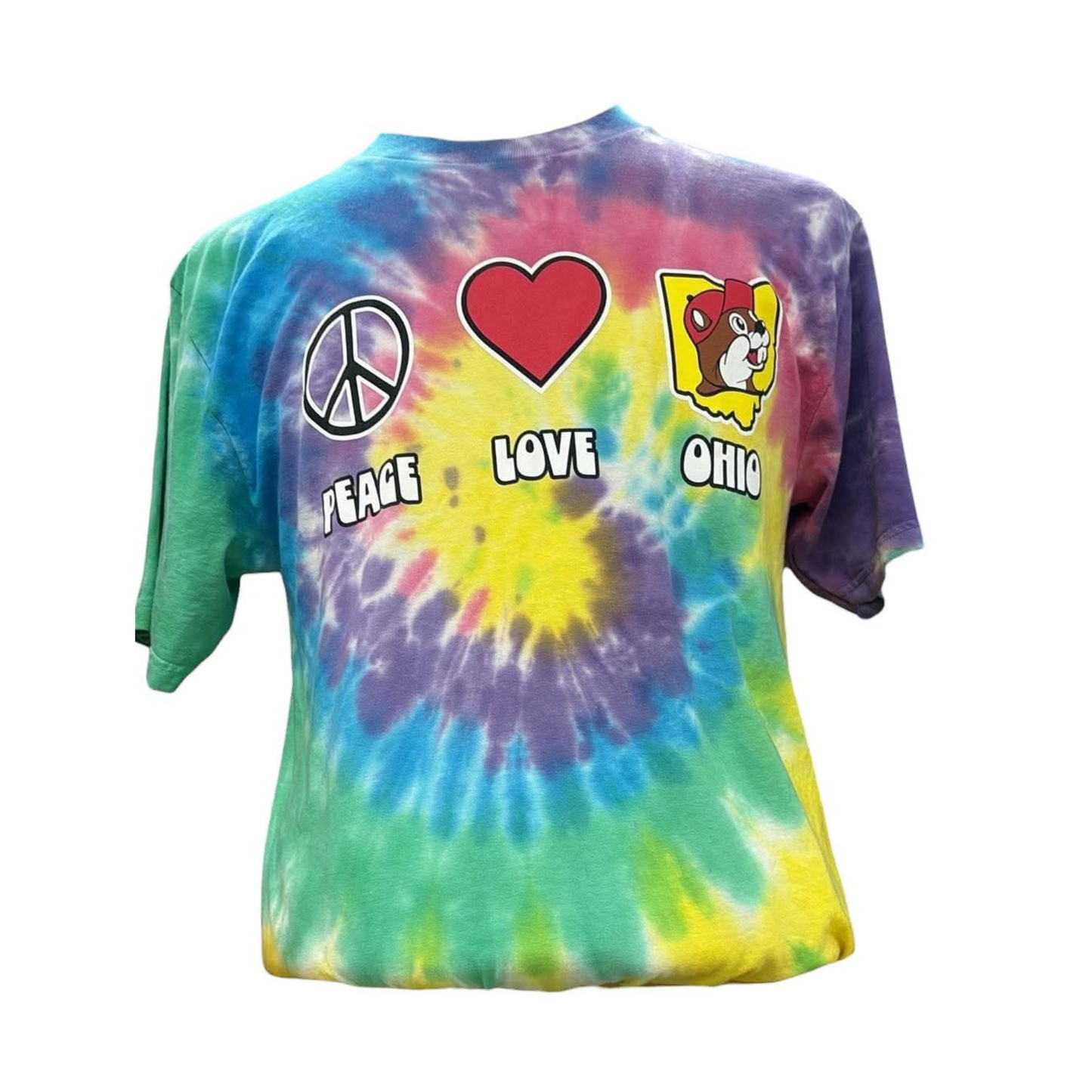 Buc-ee’s Peace Love Ohio Tie-Dye T-Shirt