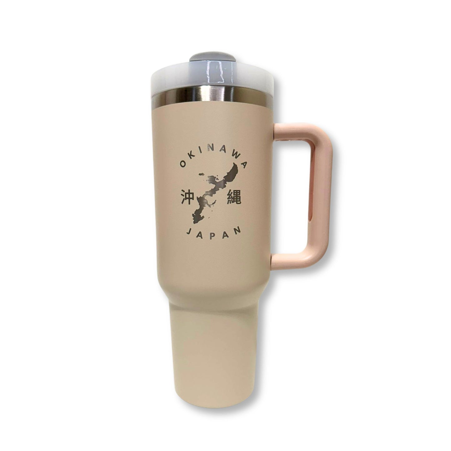 Okinawa Japan Tumbler with Handle and Straw