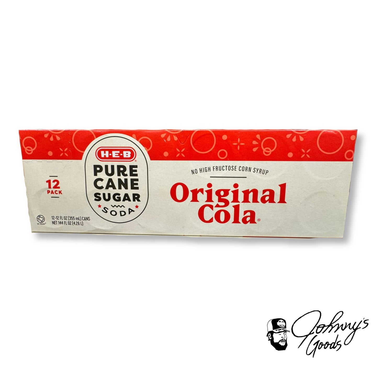 Heb soda can 12 pack flavors sugar cola sweet original cola soda texas flavor pure cane