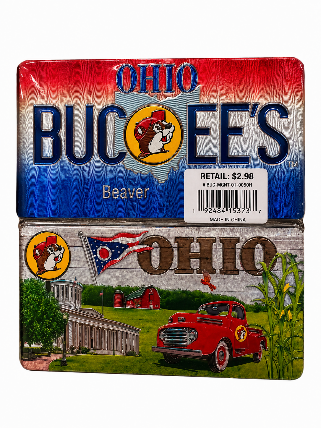 Buc-ee's Ohio Double-Sided Souvenir Magnet β Huber Heights Collectible Refrigerator Magnet
