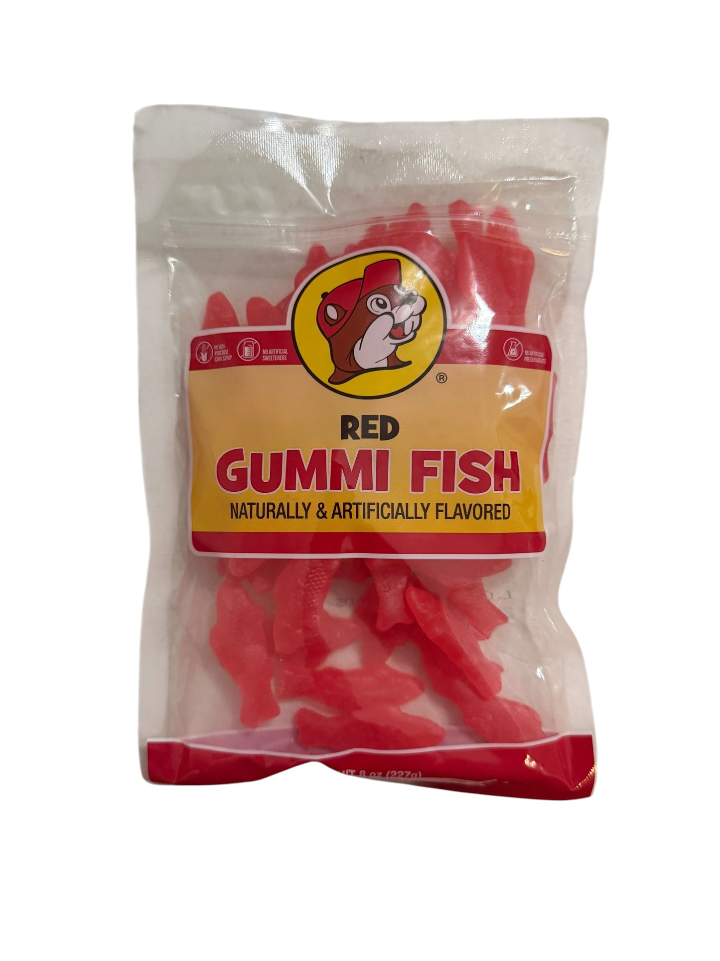 Buc-ee’s Red Gummi Fish Candy – 8 oz Resealable Bag
