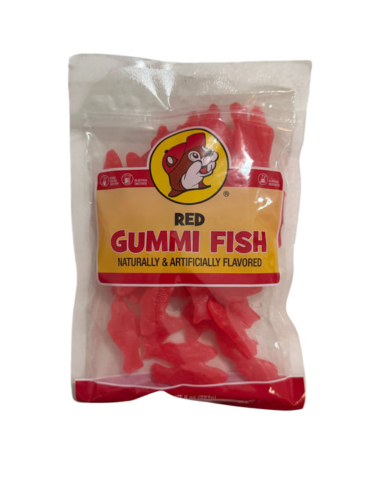 Buc-ee’s Red Gummi Fish Candy – 8 oz Resealable Bag