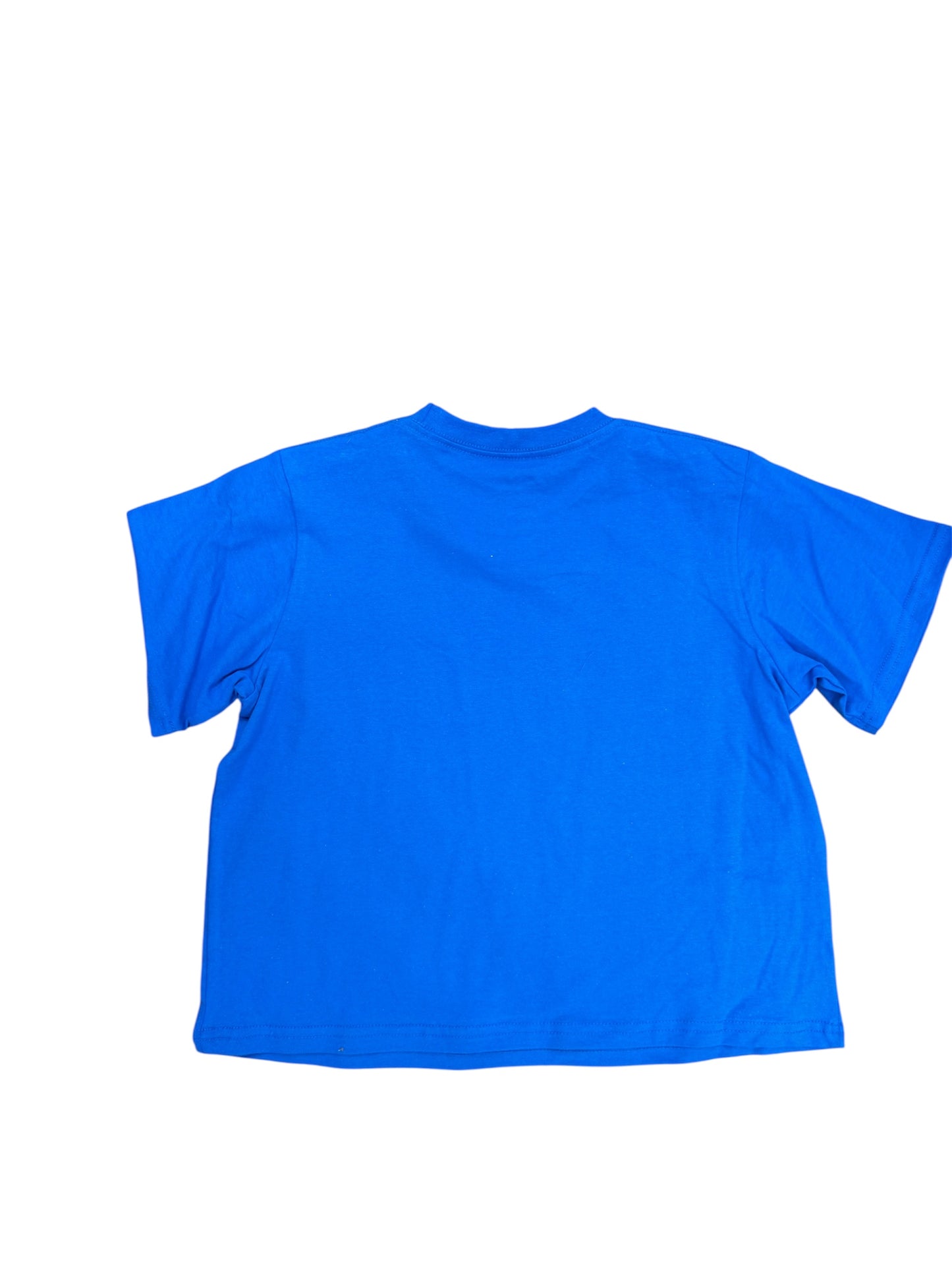 Buc-ee’s “Buc-ee’s Vibes” Neon Graphic Crop Top – Electric Blue