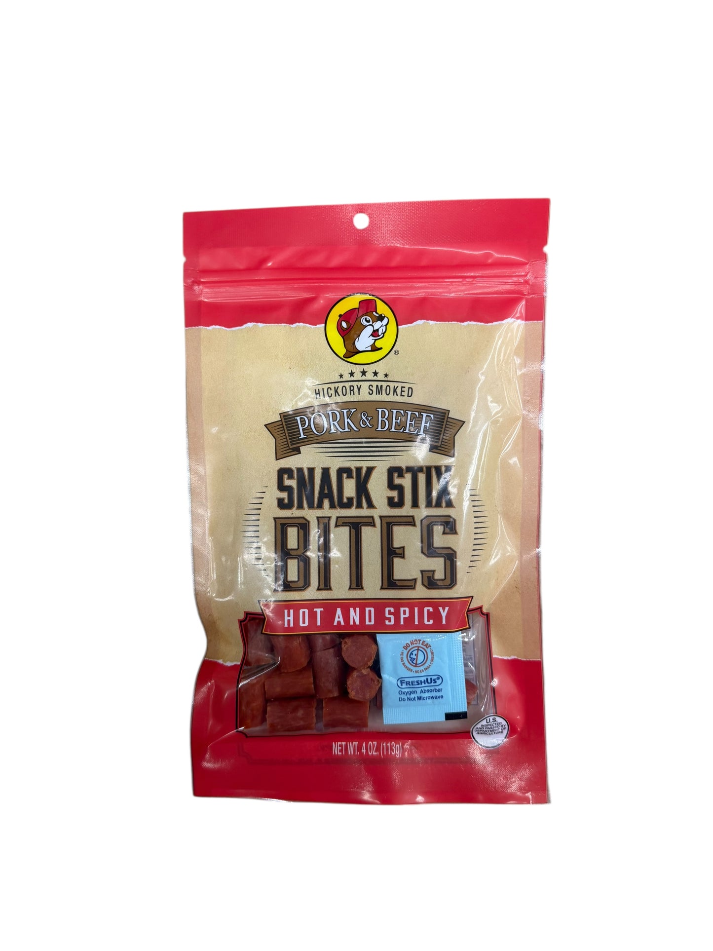 Buc-ee’s Hickory Smoked Pork & Beef Snack Stix Bites – 4 oz (Multiple Flavors)