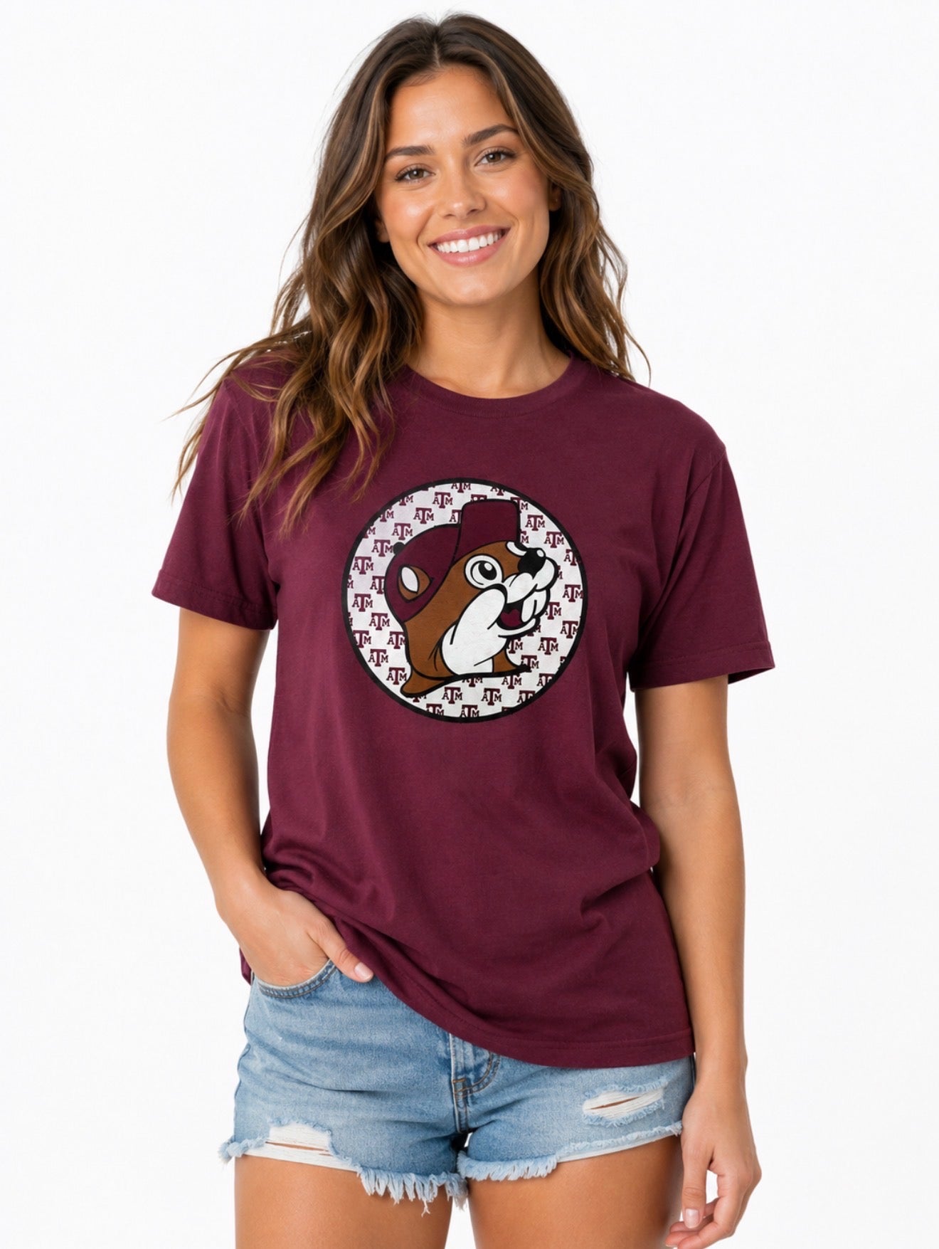 Texas A&M x Buc-ee’s Graphic T-Shirt – Maroon | Front & Back Design | Adult /Youth Unisex Tee
