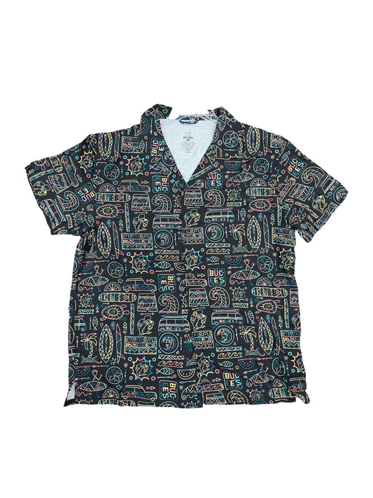 Buc-ee’s Neon Camper Button-Up Shirt – Retro Camp & Road Trip Design