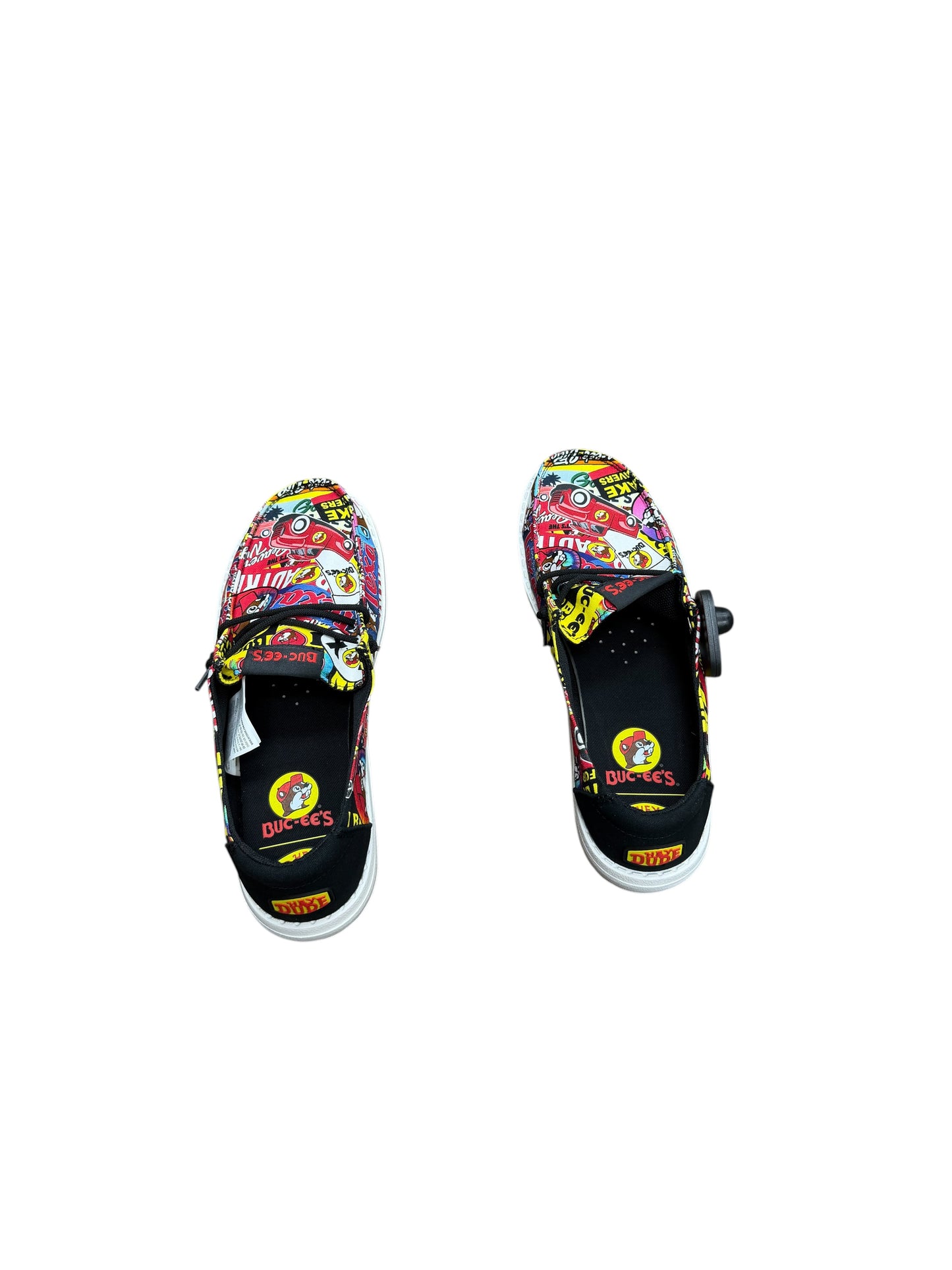 Buc-ee’s Texas Collage Hey Dude-Style Shoes – Colorful Graphic Casual Slip-On Shoes