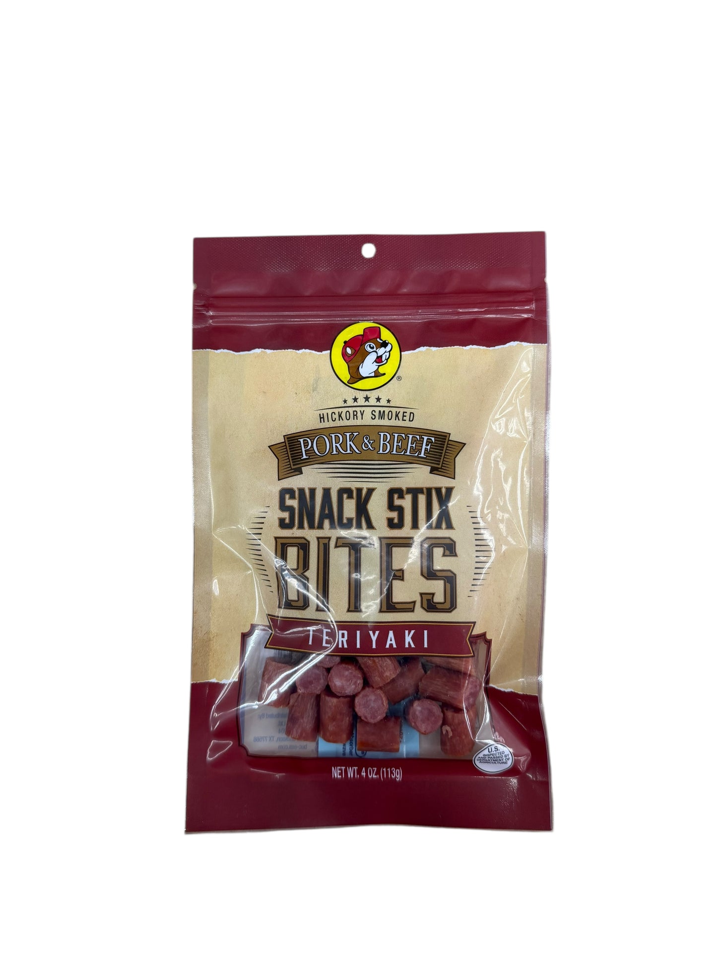 Buc-ee’s Hickory Smoked Pork & Beef Snack Stix Bites – 4 oz (Multiple Flavors)