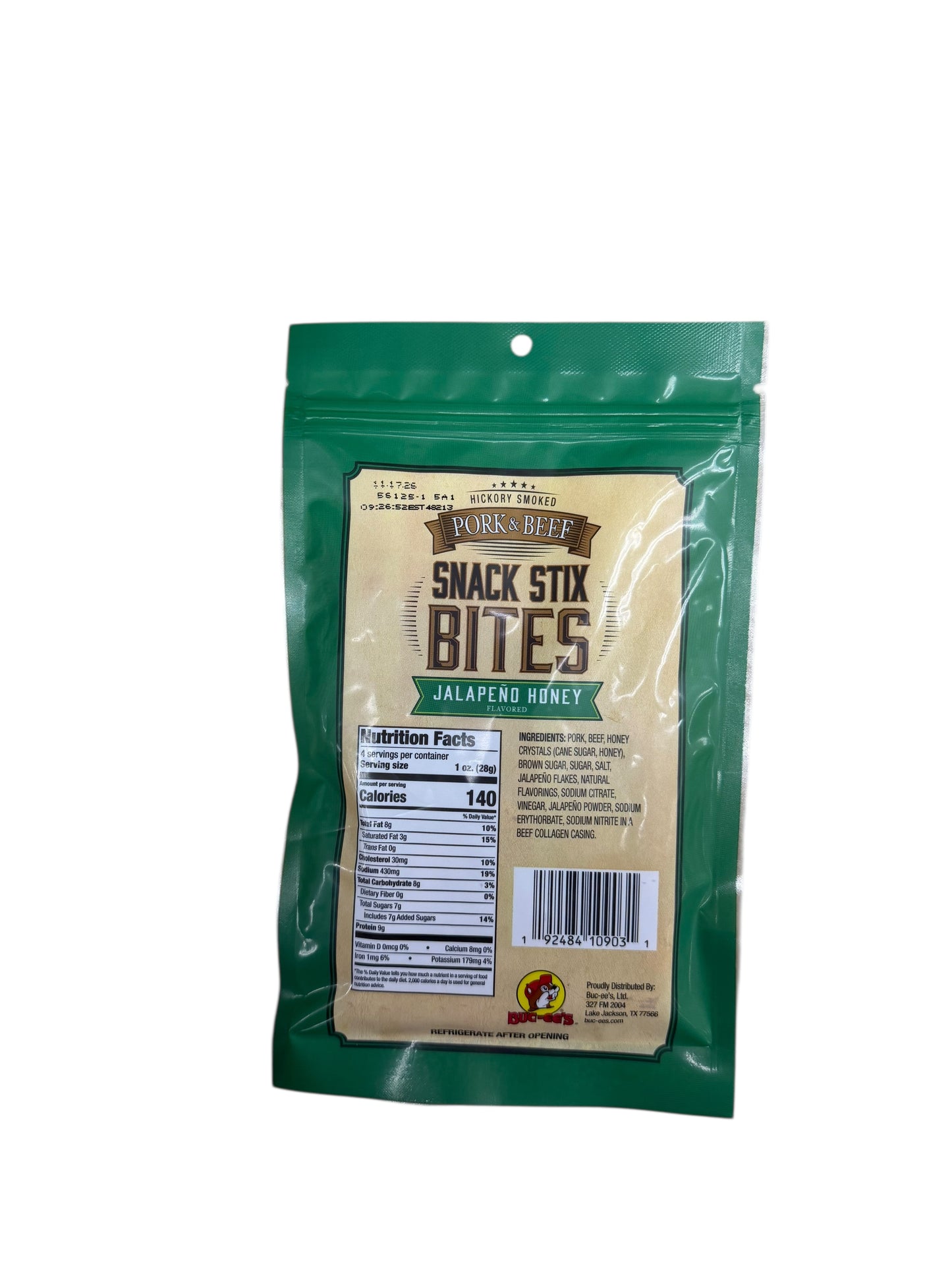 Buc-ee’s Hickory Smoked Pork & Beef Snack Stix Bites – 4 oz (Multiple Flavors)
