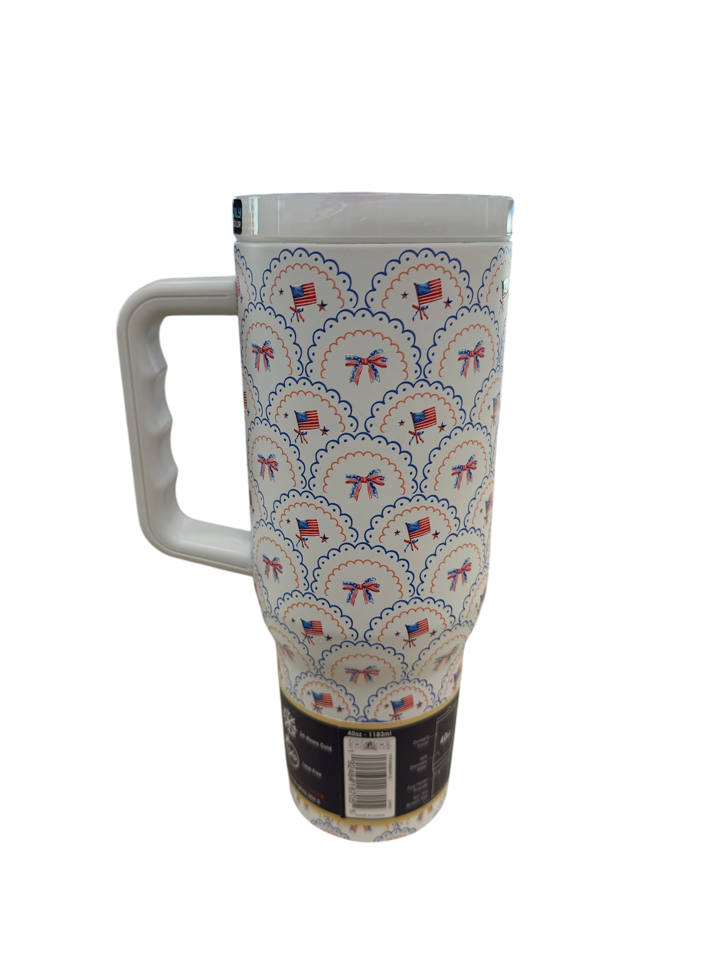 Buc-ee’s Patriotic 40 oz Insulated Travel Tumbler with Handle & Straw