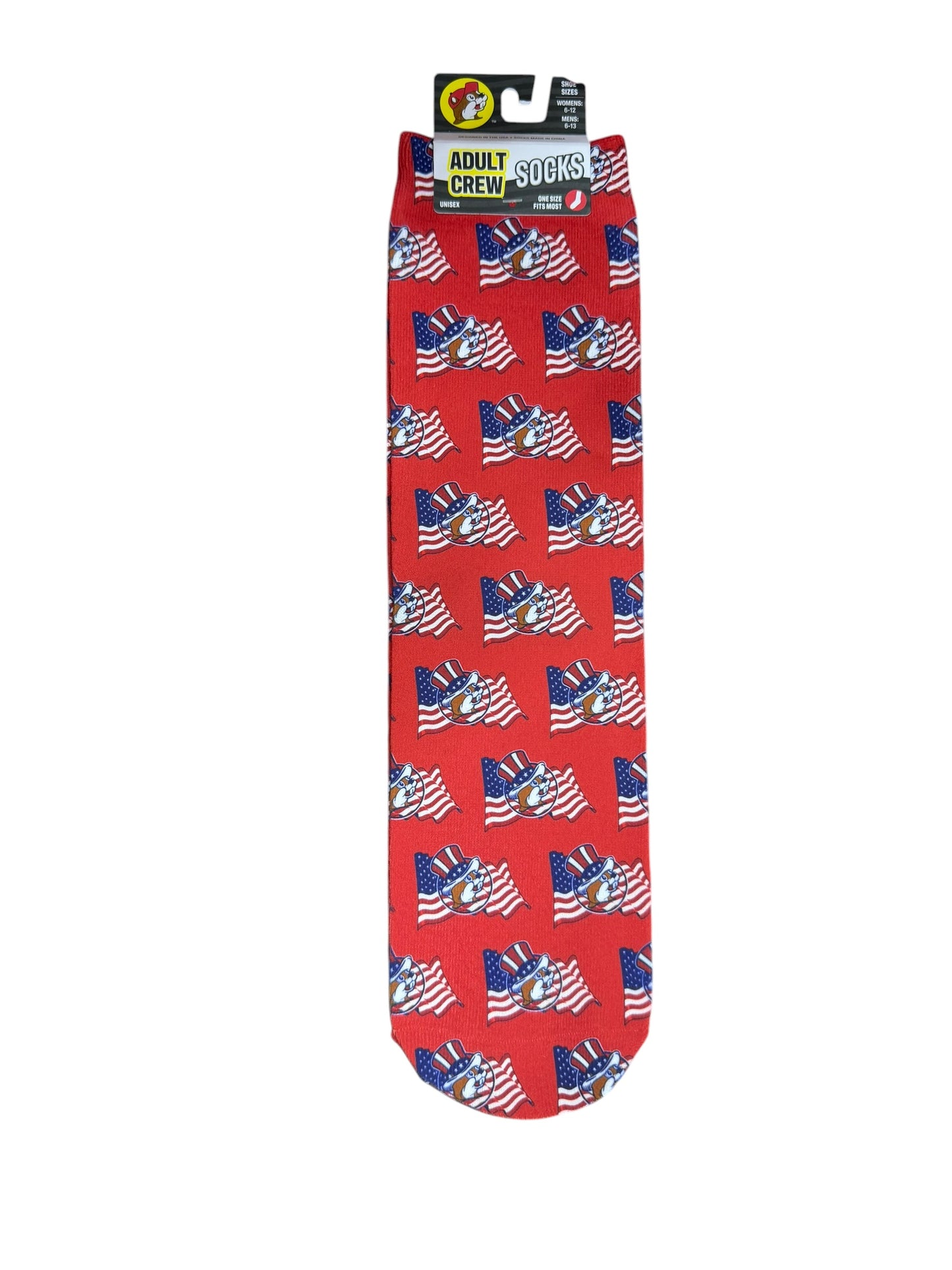 Buc-ee’s Patriotic Socks Collection – Kids & Adult Crew, Ankle & No-Show | Red White & Blue Beaver Socks