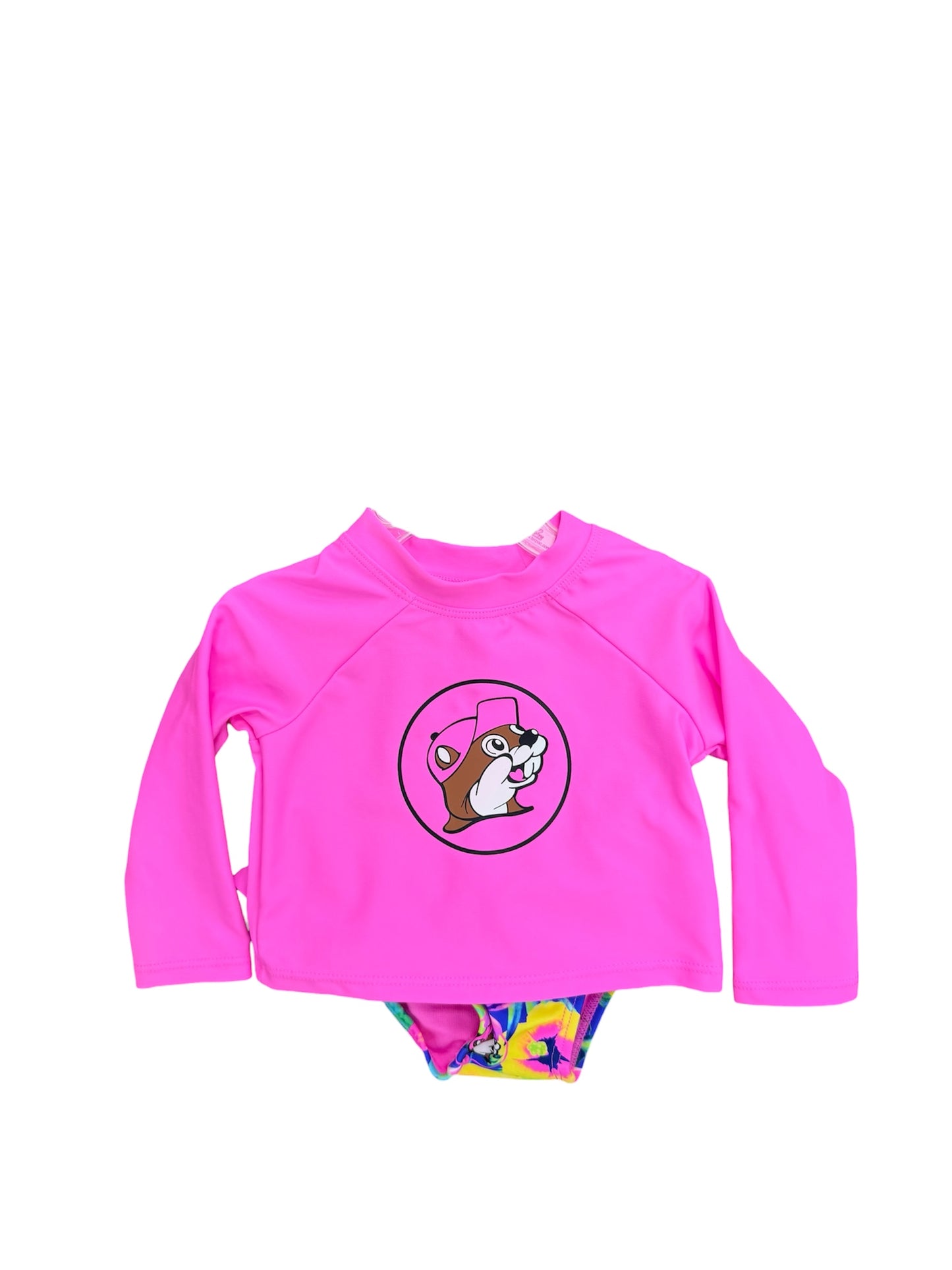 Buc-ee’s Kids Tropical Two-Piece Rash Guard Swimsuit Set