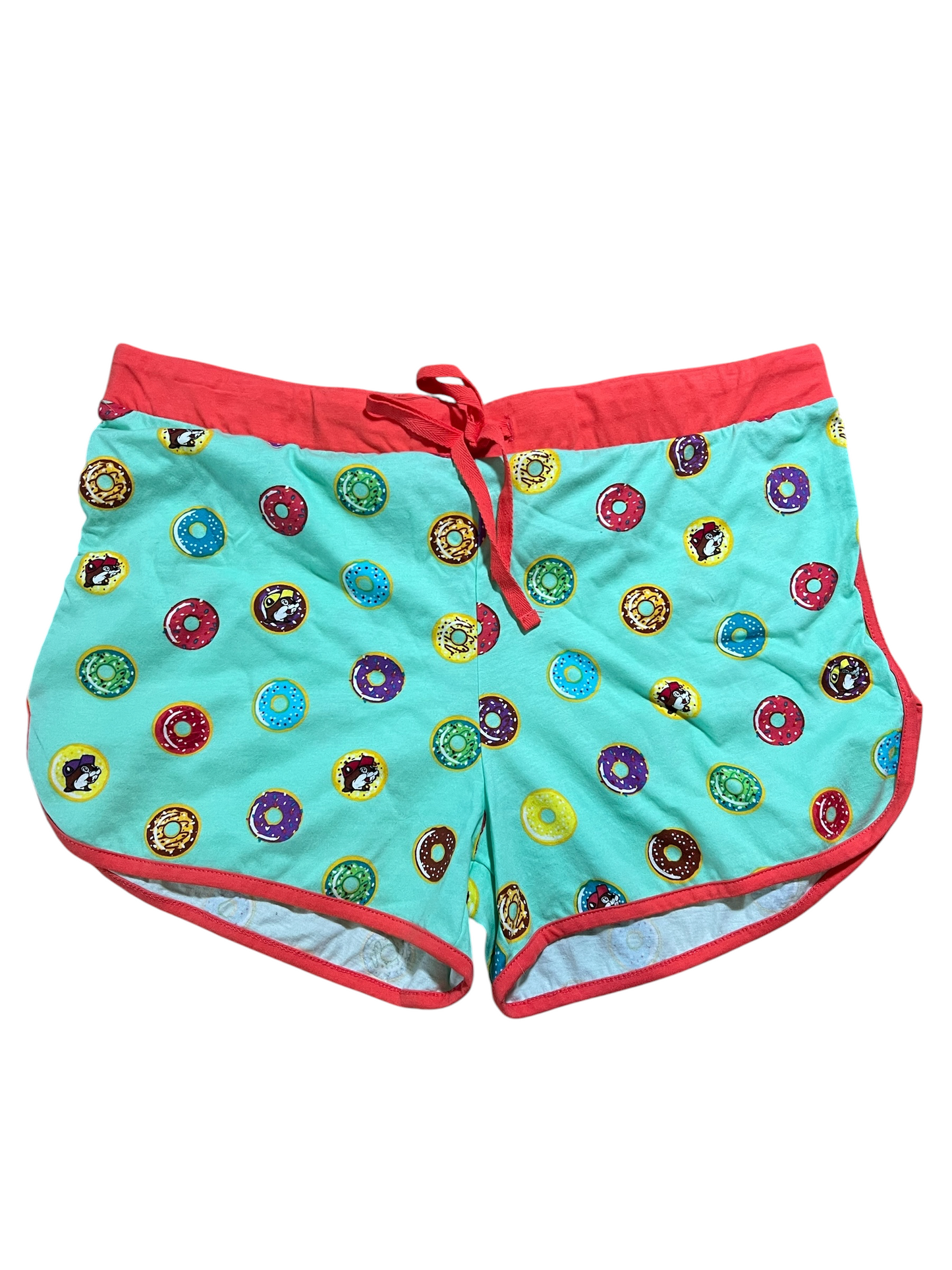 Buc-ee’s Donut Disturb Women’s Pajama Set – Long Sleeve Sleep Shirt & Donut Print Shorts