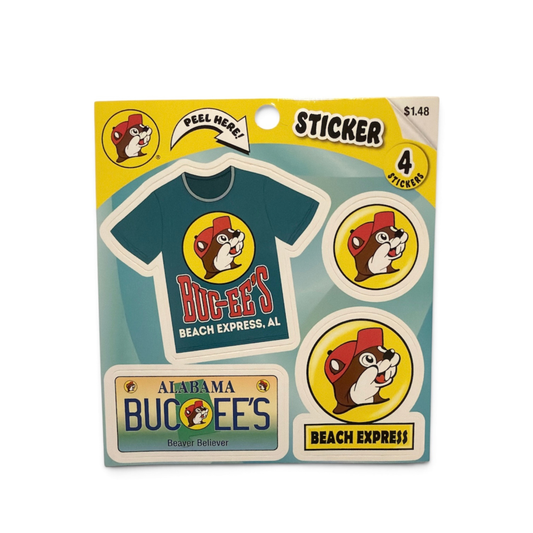 Buc-ee’s Beach Express Alabama 4-Piece Sticker Set