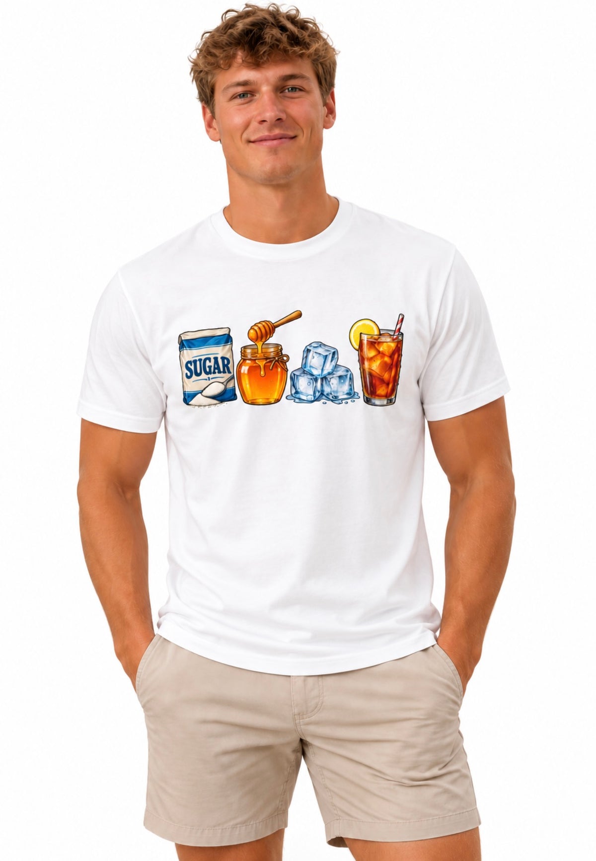 Sugar Honey Ice Tea Graphic T-Shirt – Funny Rebus Adult Humor Tee